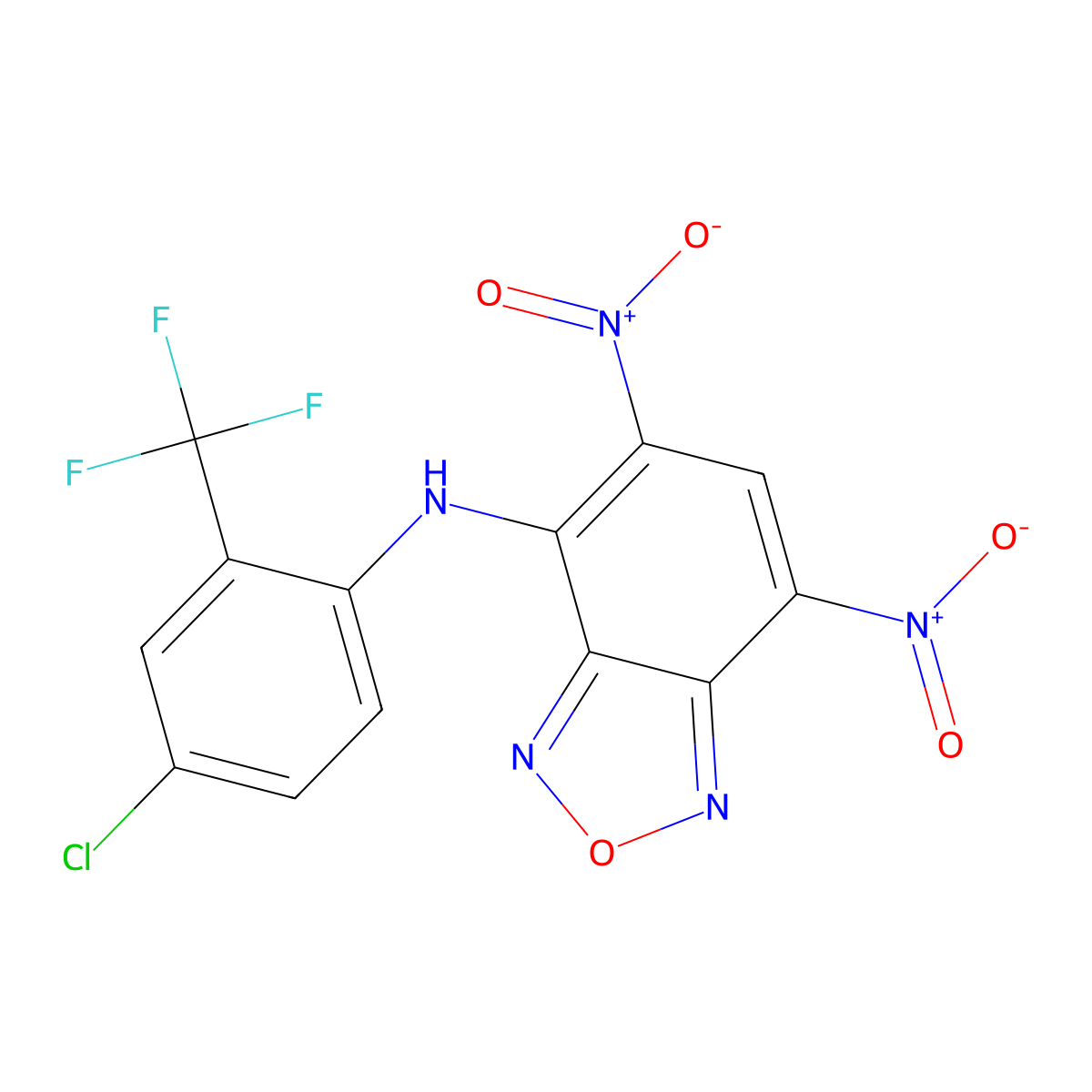 N-[4-chloro-2-(trifluoromethyl)phenyl]-5,7-dinitro-2,1,3-benzoxadiazol-4-amine molecular structure, CAS 354148-70-2