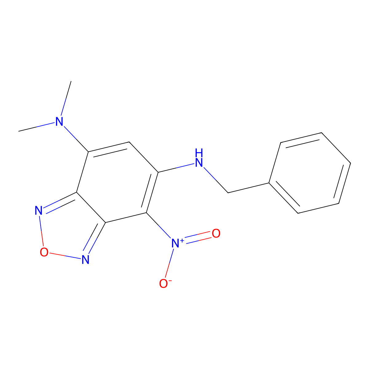 5-N-benzyl-7-N,7-N-dimethyl-4-nitro-2,1,3-benzoxadiazole-5,7-diamine molecular structure, CAS 354148-71-3