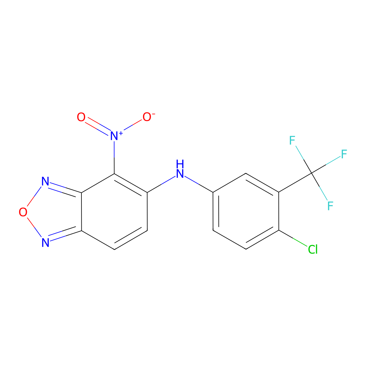 N-[4-chloro-3-(trifluoromethyl)phenyl]-4-nitro-2,1,3-benzoxadiazol-5-amine molecular structure, CAS 354148-73-5