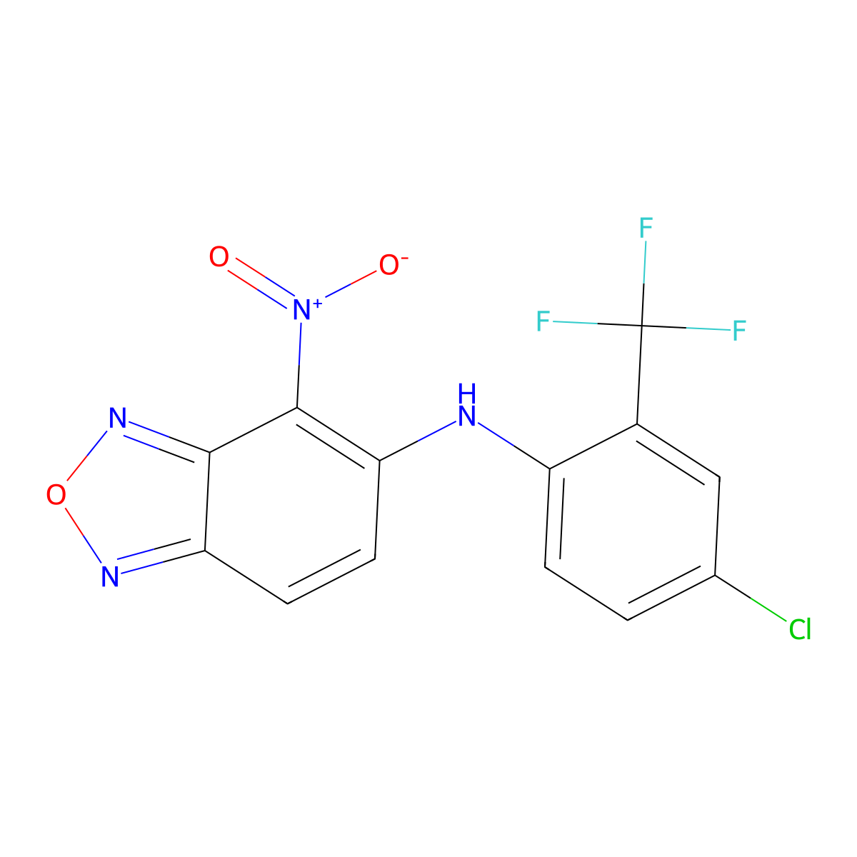 N-[4-chloro-2-(trifluoromethyl)phenyl]-4-nitro-2,1,3-benzoxadiazol-5-amine molecular structure, CAS 354148-74-6