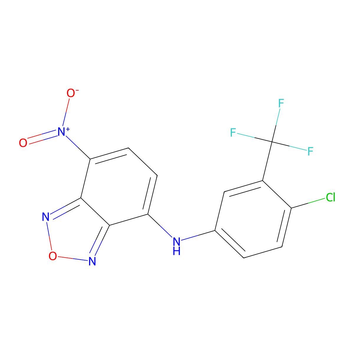 N-[4-chloro-3-(trifluoromethyl)phenyl]-7-nitro-2,1,3-benzoxadiazol-4-amine molecular structure, CAS 354148-75-7