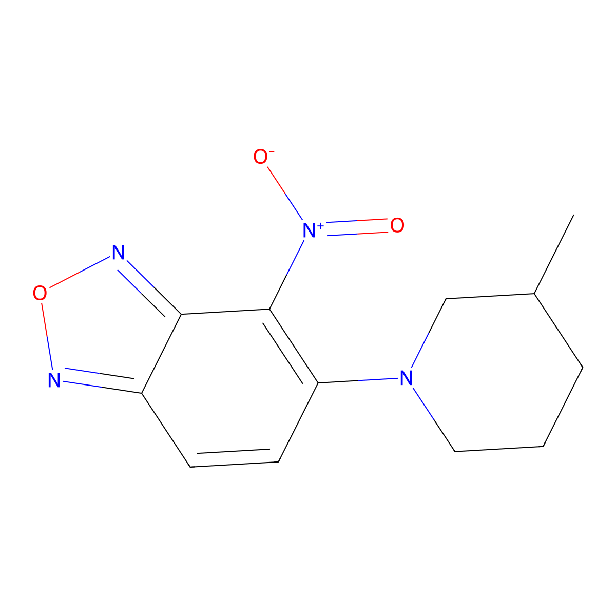 5-(3-Methylpiperidin-1-yl)-4-nitro-2,1,3-benzoxadiazole molecular structure, CAS 354148-76-8