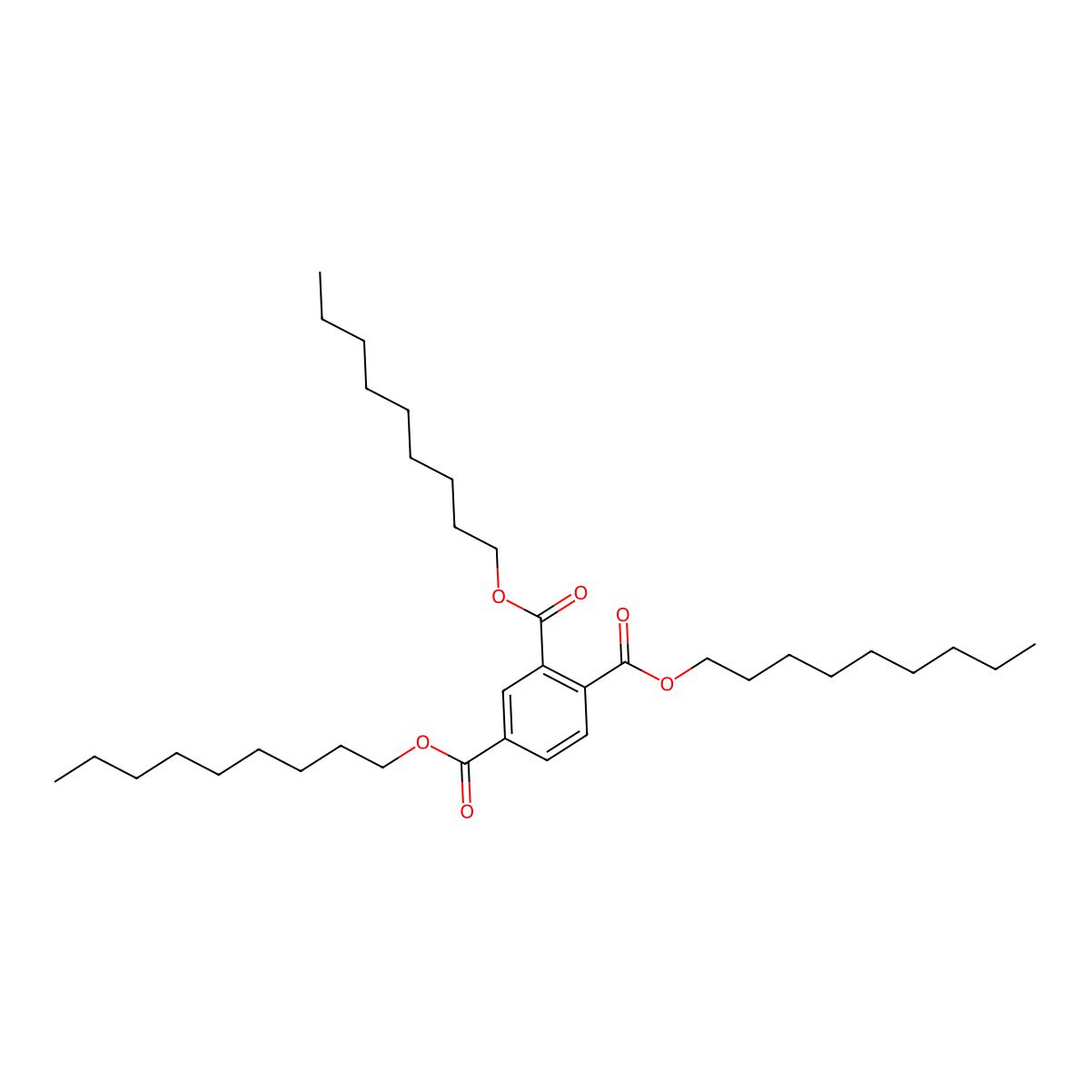 Trinonyl benzene-1,2,4-tricarboxylate molecular structure, CAS 35415-27-1