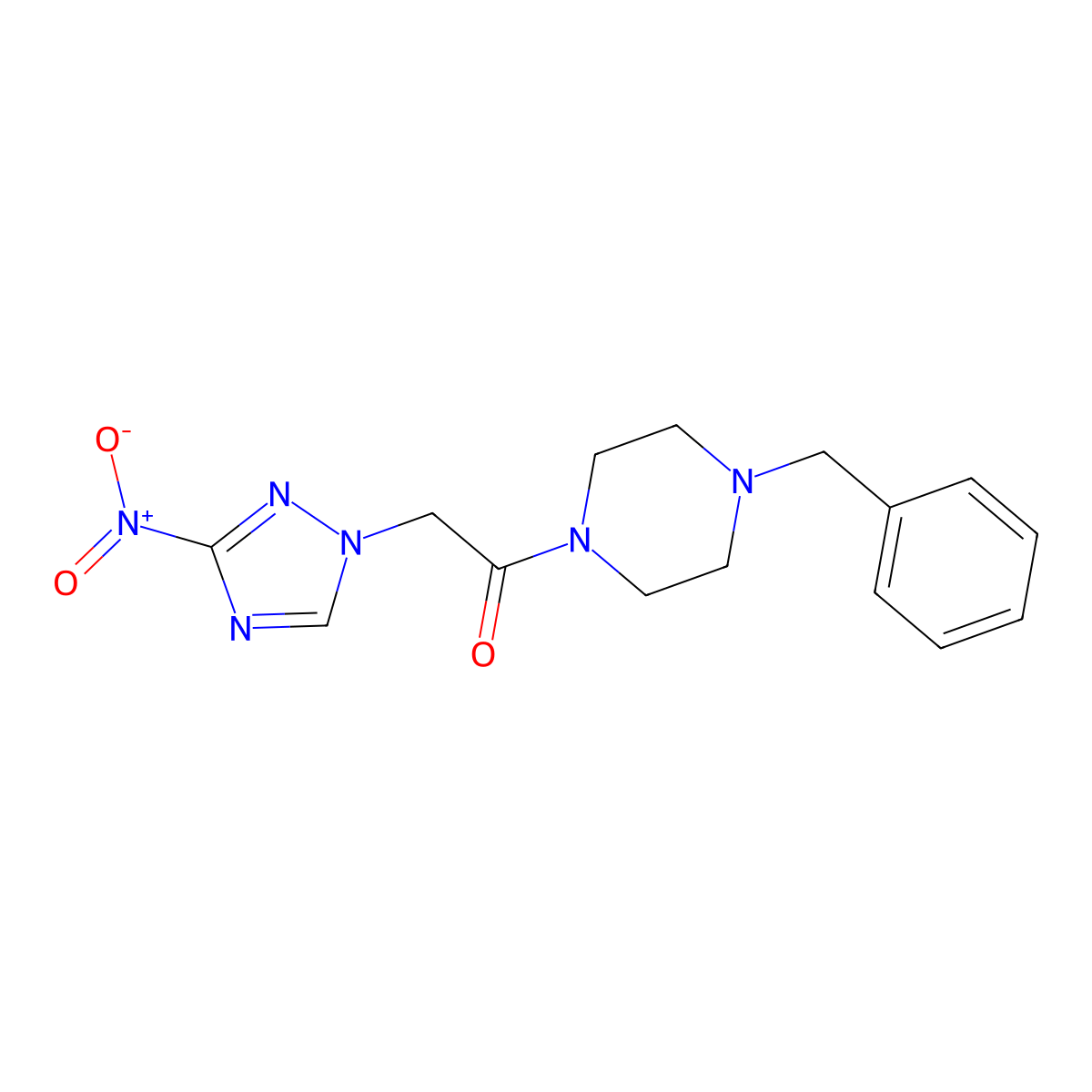1-(4-Benzylpiperazin-1-yl)-2-(3-nitro-1,2,4-triazol-1-yl)ethanone molecular structure, CAS 354151-61-4