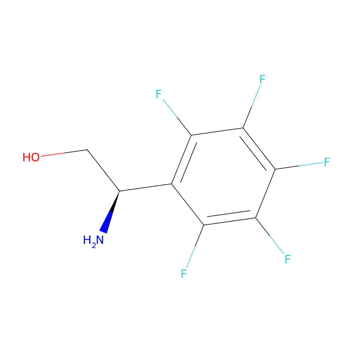 (2R)-2-amino-2-(pentafluorophenyl)ethan-1-ol molecular structure, CAS 354153-62-1