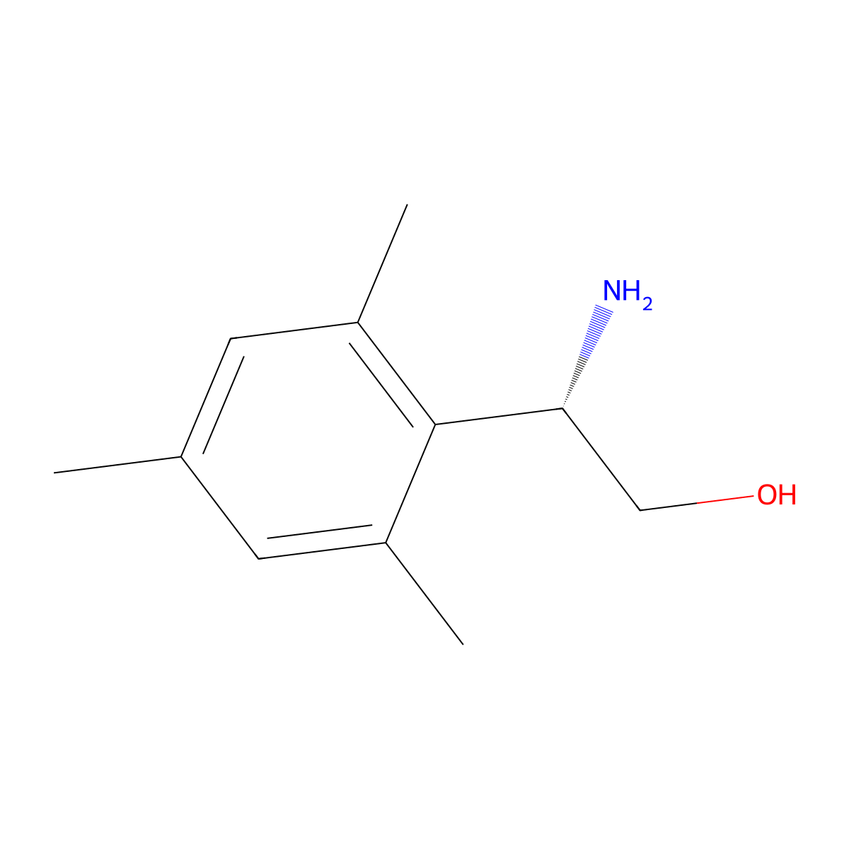 (2S)-2-Amino-2-(2,4,6-trimethylphenyl)ethan-1-OL molecular structure, CAS 354153-63-2