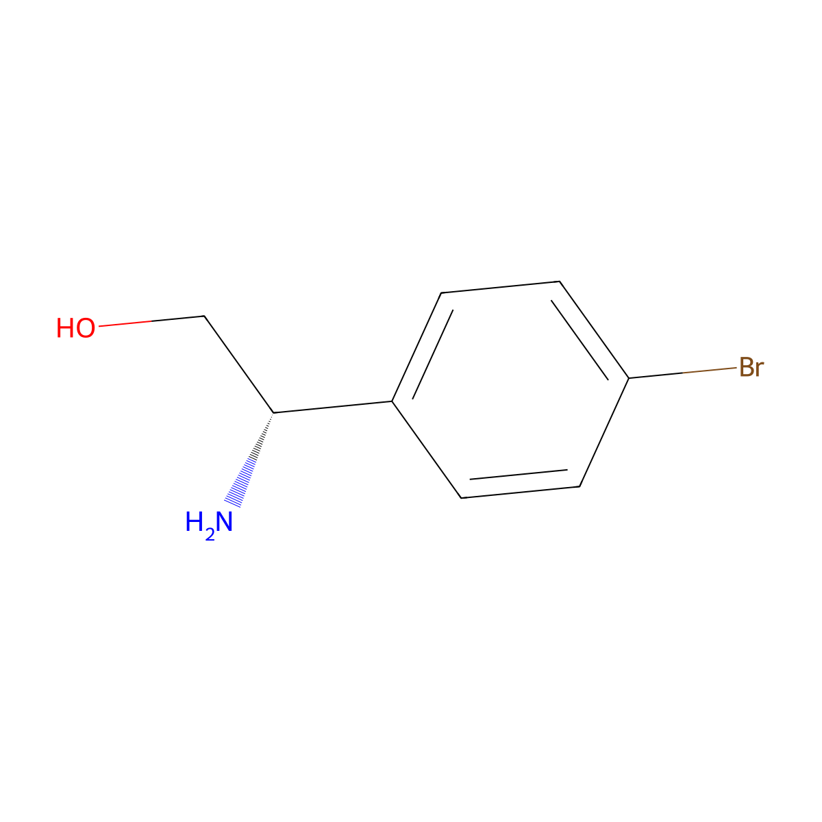 (S)-2-Amino-2-(4-bromophenyl)ethanol molecular structure, CAS 354153-65-4