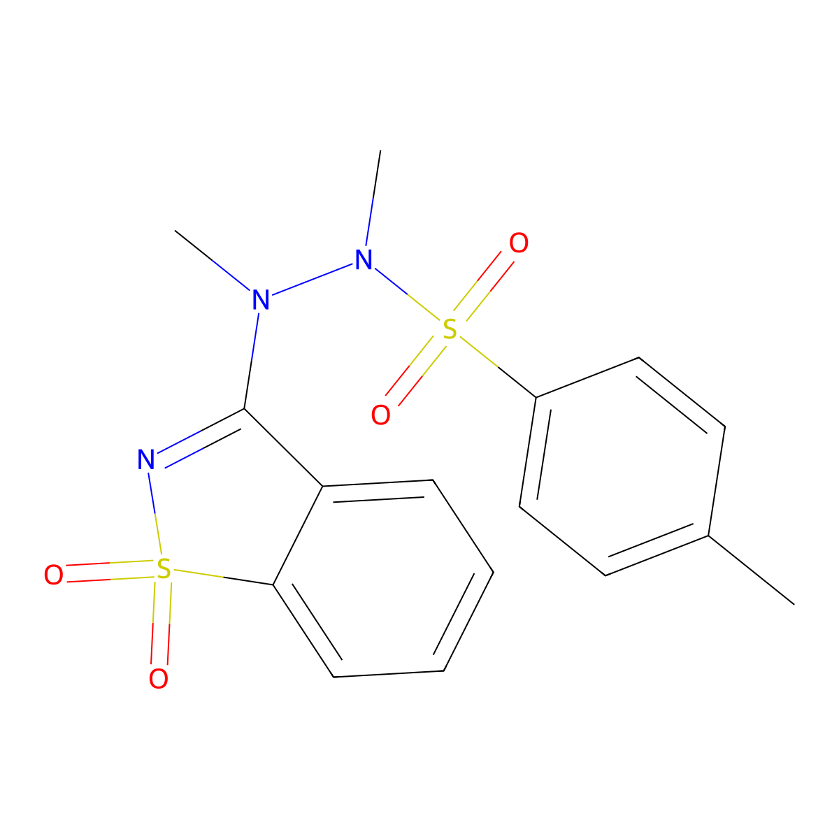 N'-(1,1-dioxo-1,2-benzothiazol-3-yl)-N,N',4-trimethylbenzenesulfonohydrazide molecular structure, CAS 354154-24-8