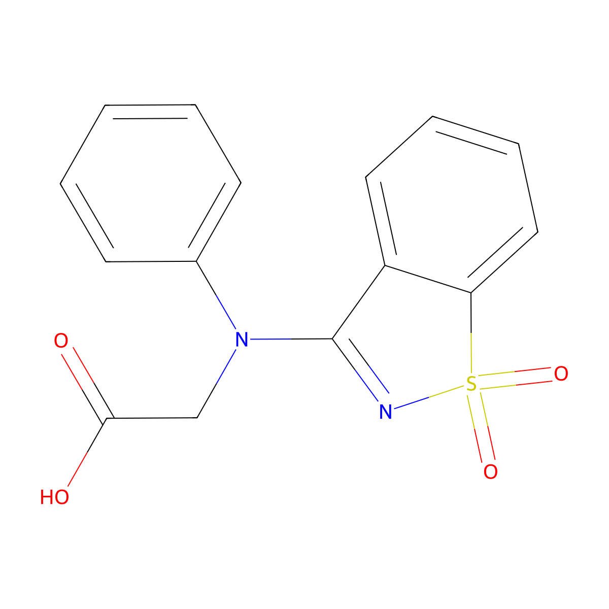 N-(1,1-dioxido-1,2-benzothiazol-3-yl)-N-phenylglycine molecular structure, CAS 354154-25-9