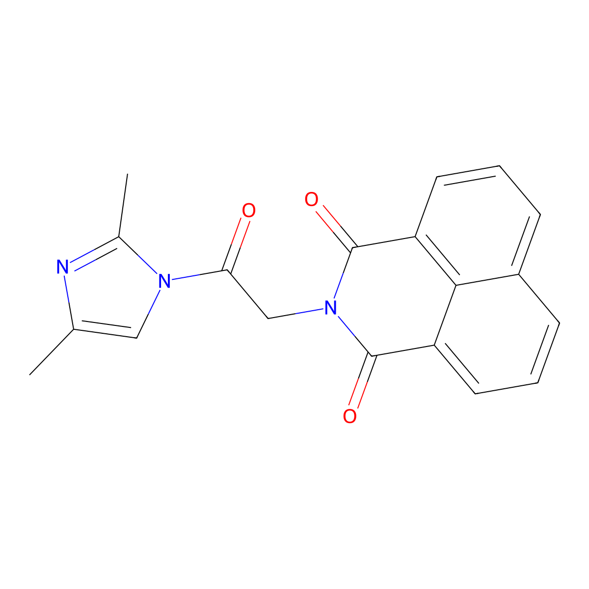 2-[2-(2,4-dimethyl-1H-imidazol-1-yl)-2-oxoethyl]-1H-benzo[de]isoquinoline-1,3(2H)-dione molecular structure, CAS 354154-55-5