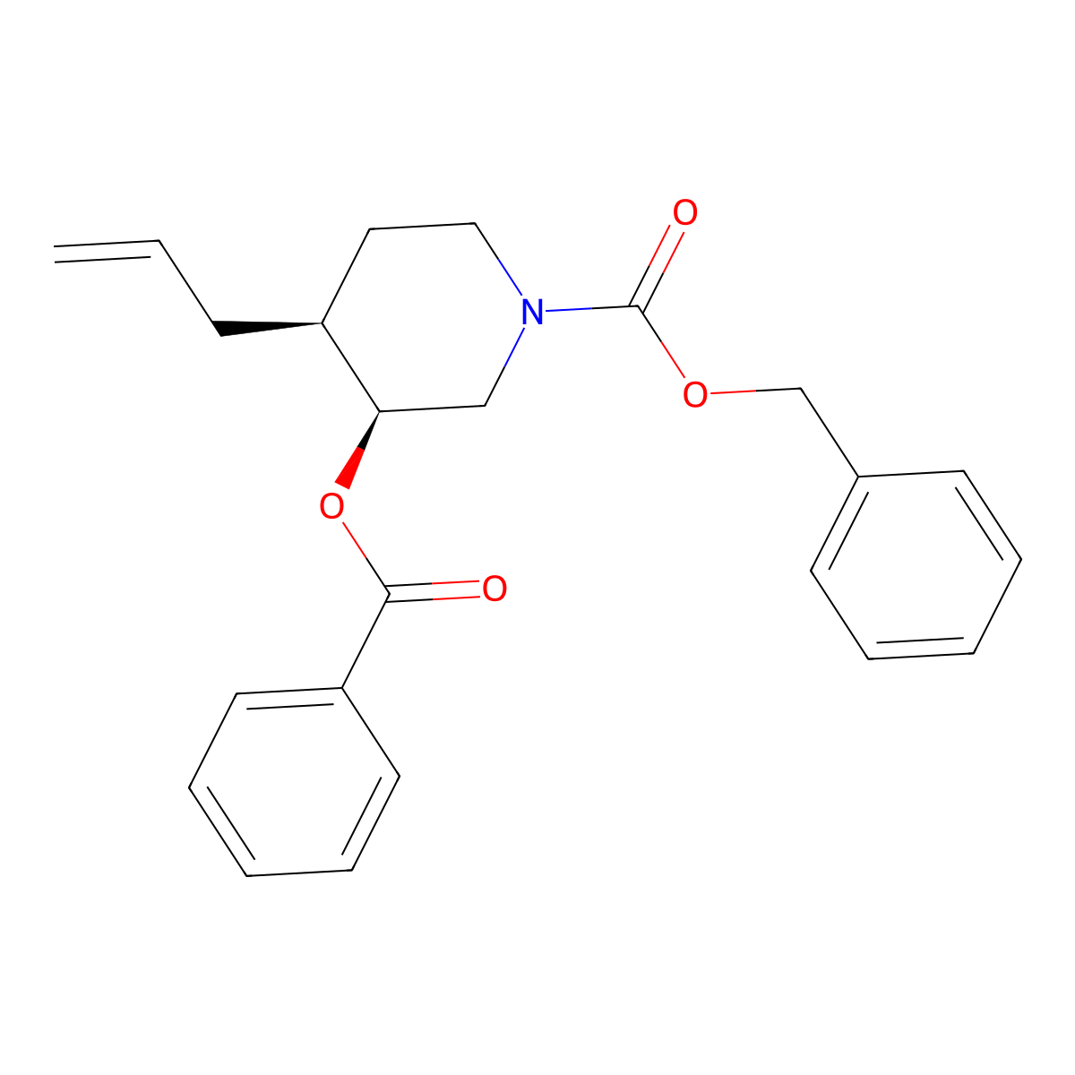 cis-Benzyl 4-allyl-3-(benzoyloxy)piperidine-1-carboxylate molecular structure, CAS 354155-07-0