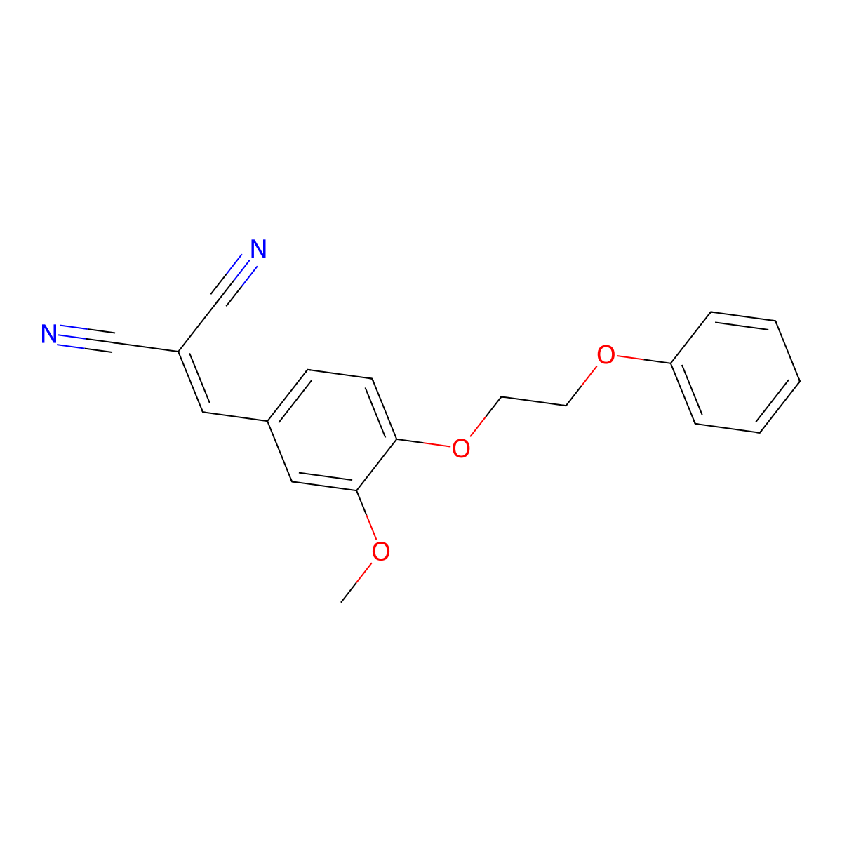 [3-Methoxy-4-(2-phenoxyethoxy)benzylidene]propanedinitrile molecular structure, CAS 354155-64-9
