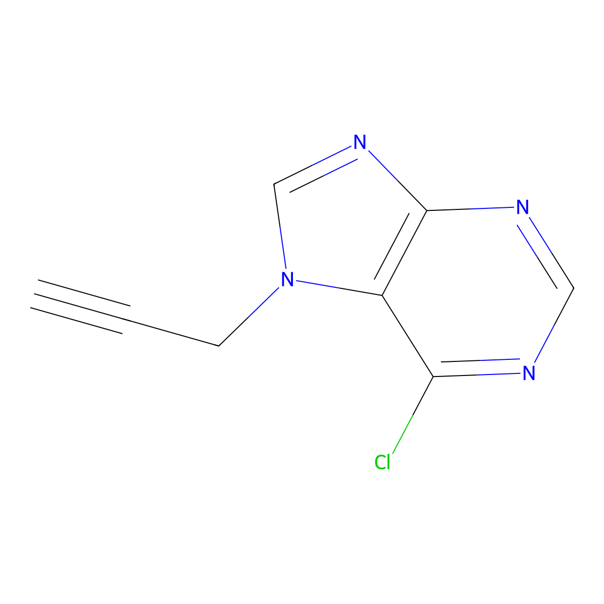 6-chloro-7-(prop-2-yn-1-yl)-7H-purine molecular structure, CAS 354156-57-3