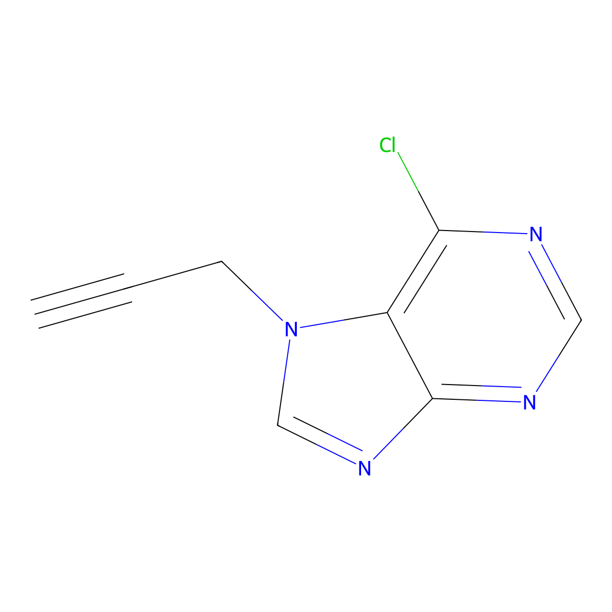 6-chloro-7-(prop-2-yn-1-yl)-7H-purine molecular structure, CAS 354156-57-3