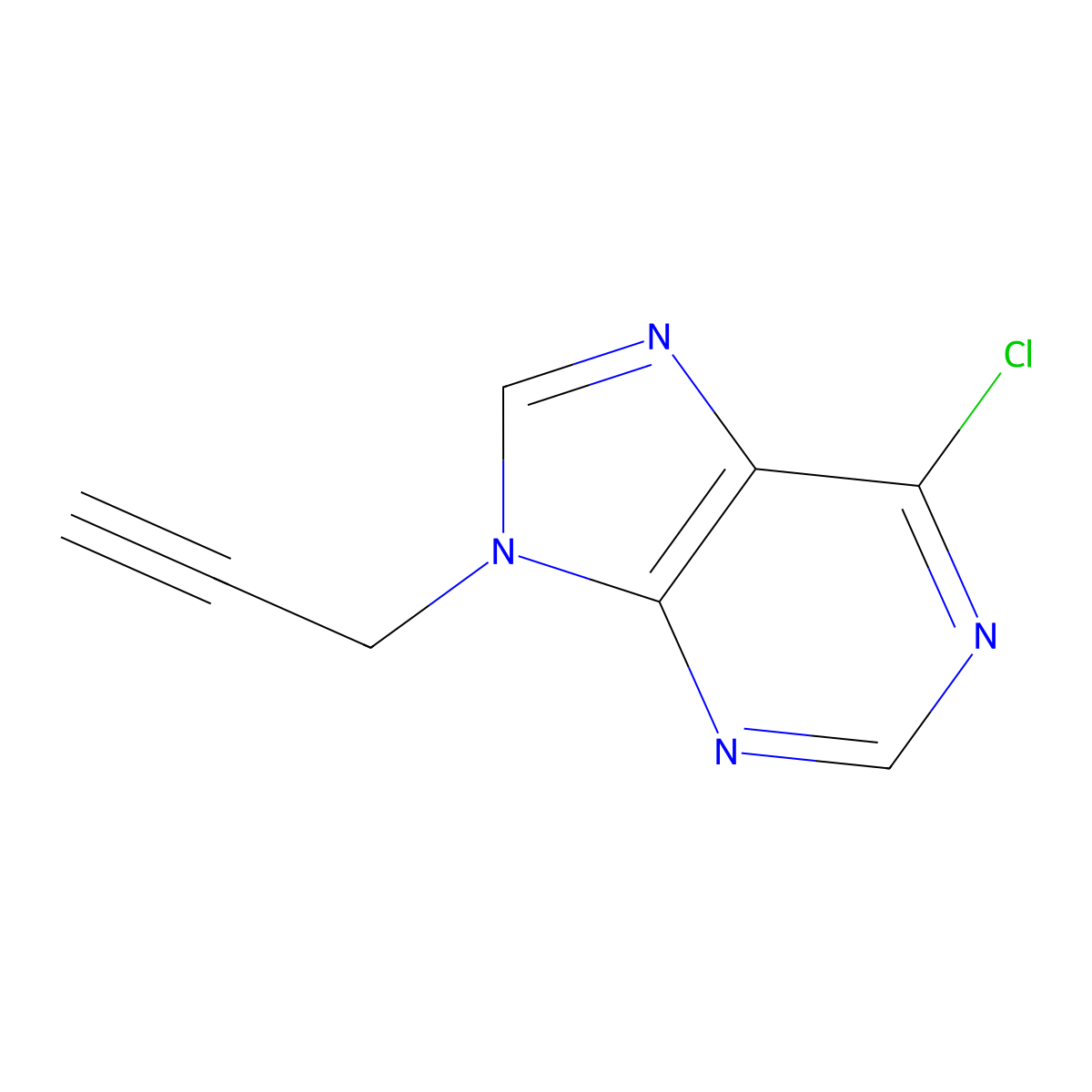6-chloro-9-(prop-2-yn-1-yl)-9H-purine molecular structure, CAS 354156-58-4