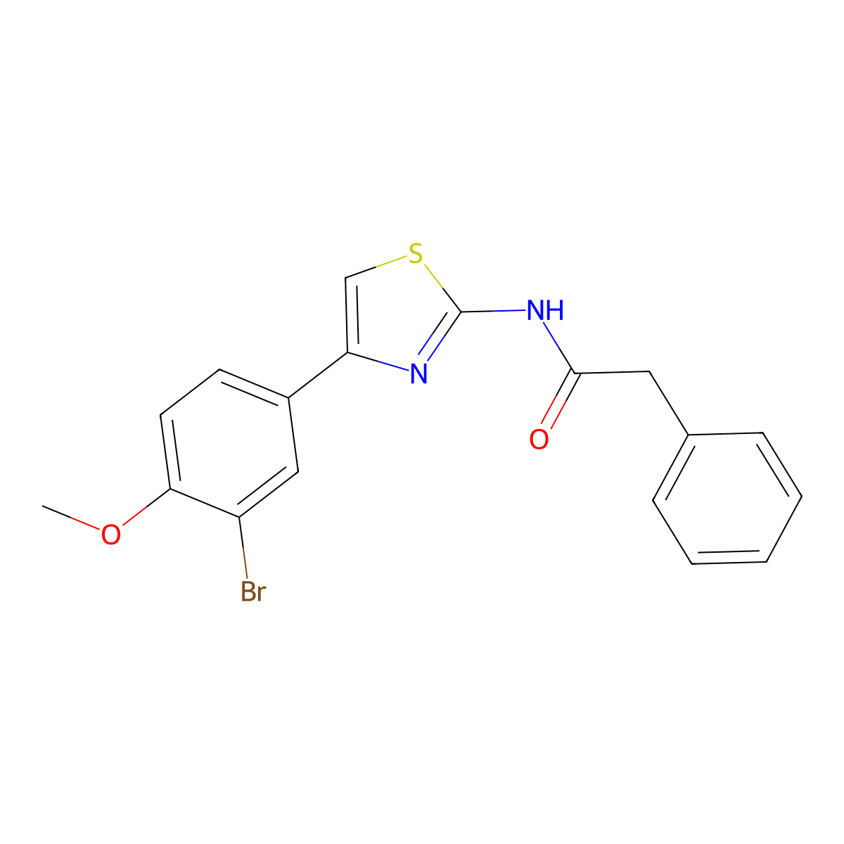 N-[4-(3-bromo-4-methoxyphenyl)-1,3-thiazol-2-yl]-2-phenylacetamide molecular structure, CAS 354156-81-3