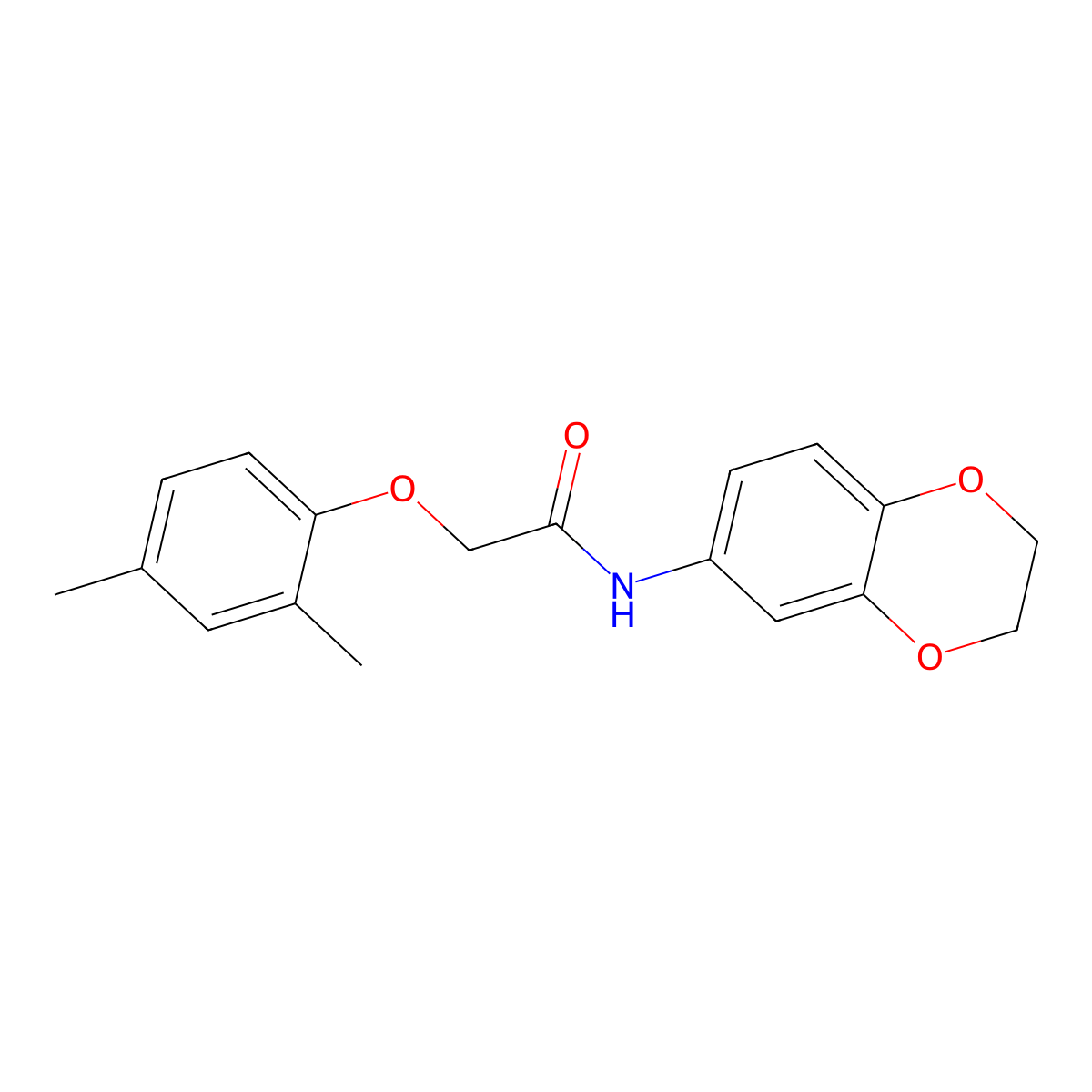 N-(2,3-dihydro-1,4-benzodioxin-6-yl)-2-(2,4-dimethylphenoxy)acetamide molecular structure, CAS 354156-86-8