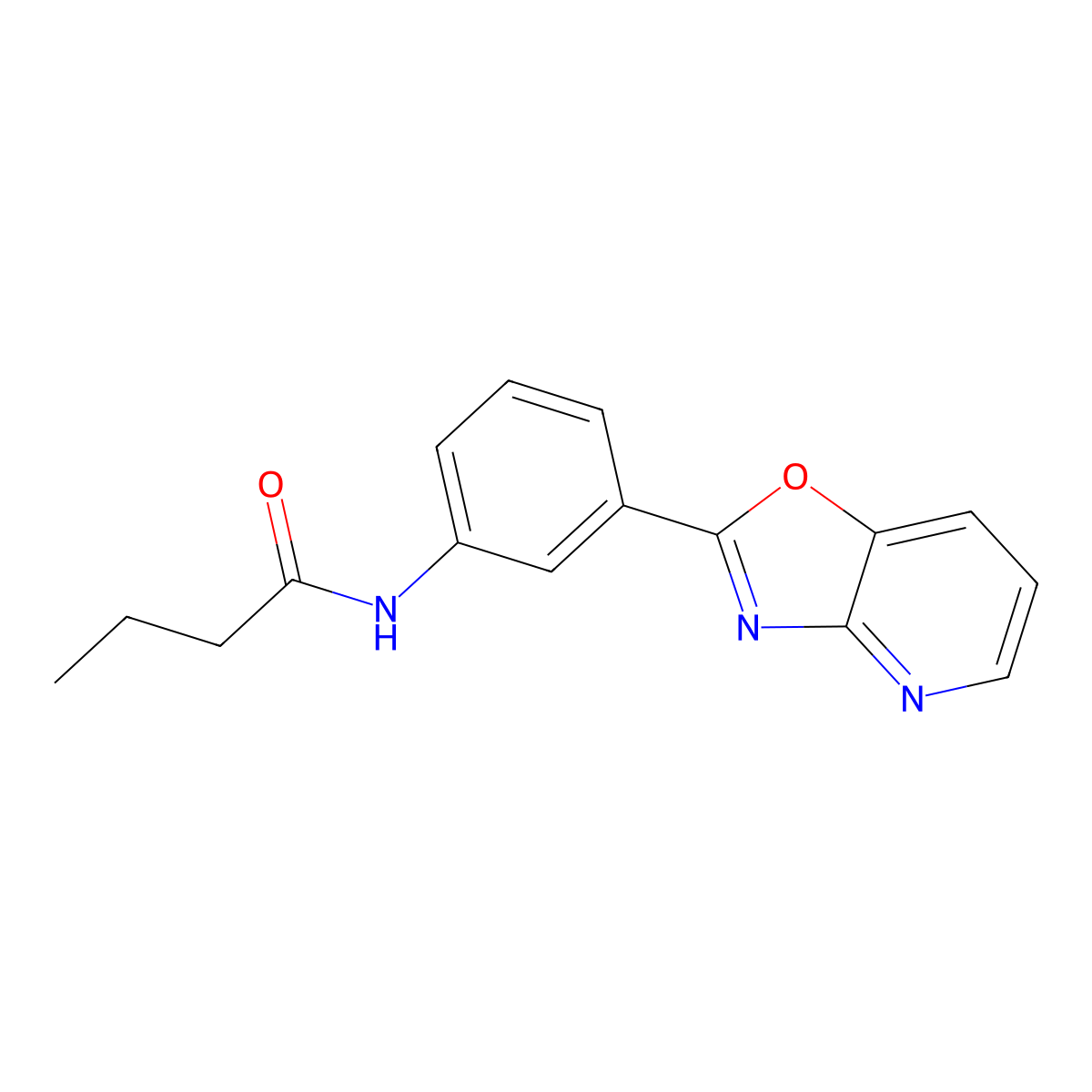 N-[3-([1,3]oxazolo[4,5-b]pyridin-2-yl)phenyl]butanamide molecular structure, CAS 354157-02-1