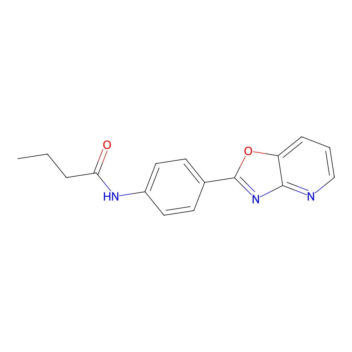 N-(4-Oxazolo[4,5-b]pyridin-2-yl-phenyl)-butyramide molecular structure, CAS 354157-03-2