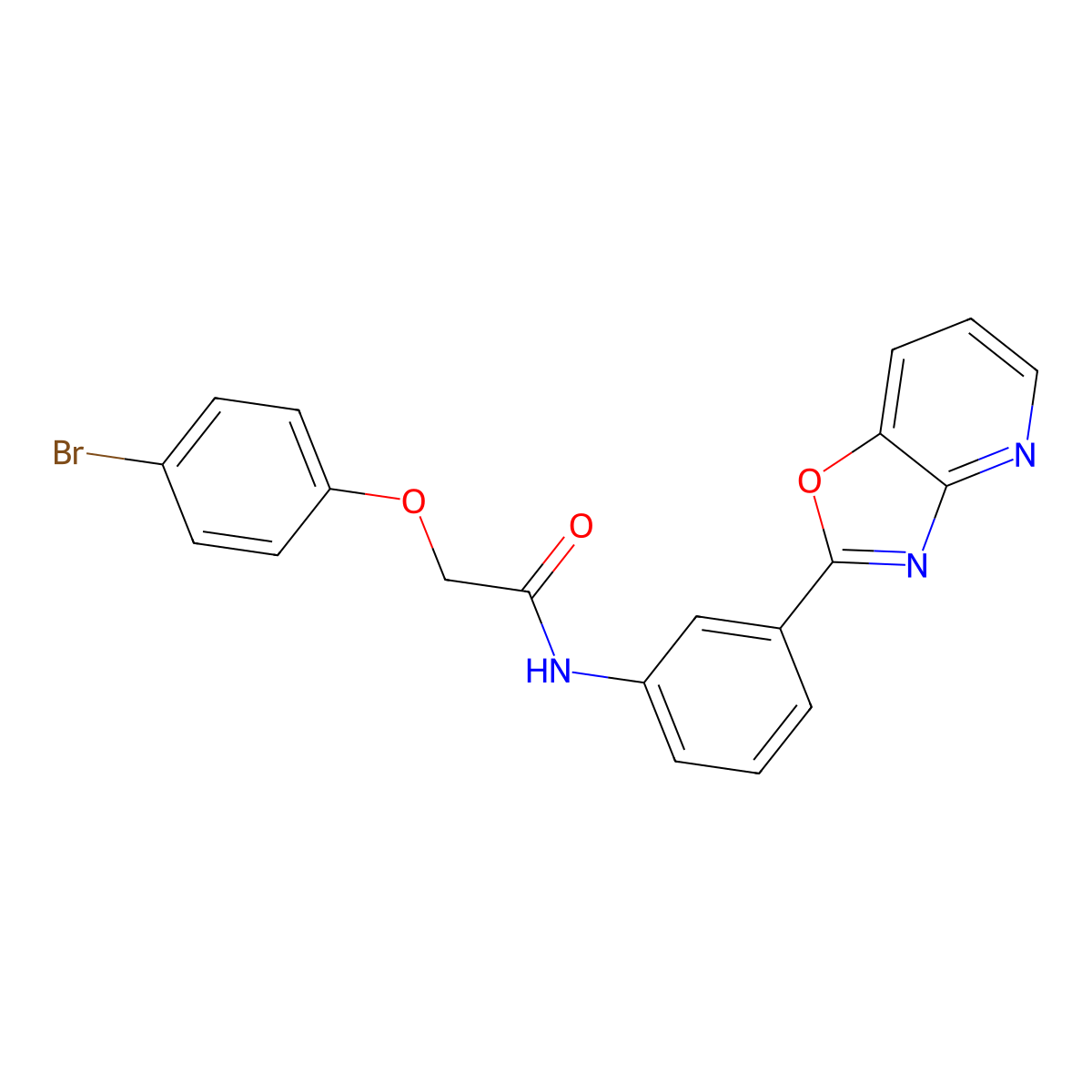 2-(4-bromophenoxy)-N-[3-([1,3]oxazolo[4,5-b]pyridin-2-yl)phenyl]acetamide molecular structure, CAS 354157-07-6