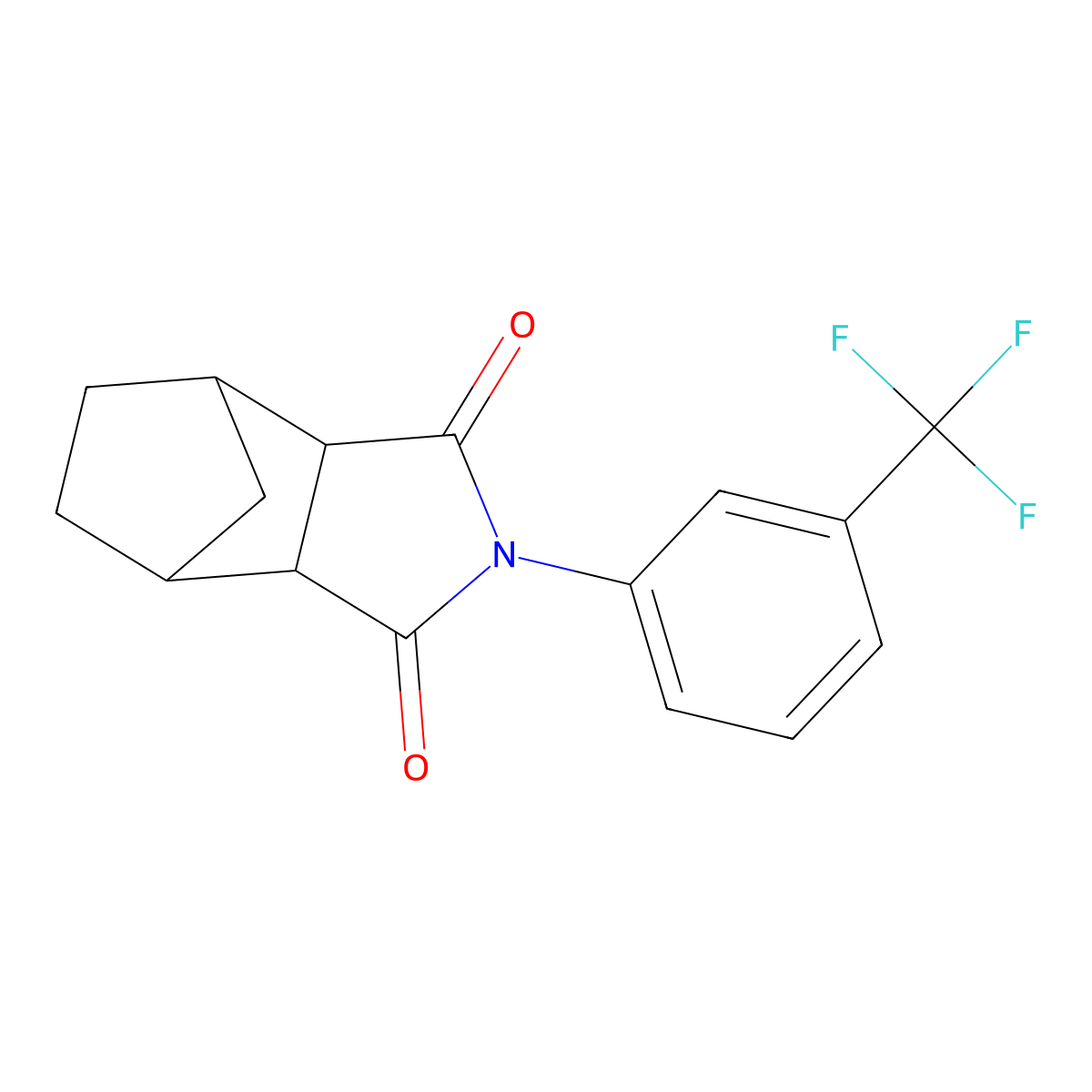 2-[3-(trifluoromethyl)phenyl]hexahydro-1H-4,7-methanoisoindole-1,3(2H)-dione molecular structure, CAS 354158-56-8