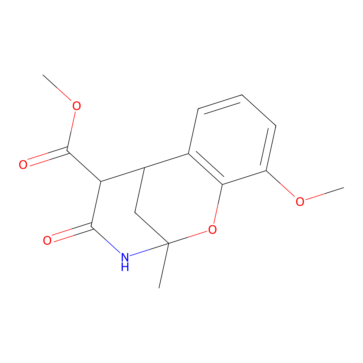 methyl 10-methoxy-2-methyl-4-oxo-3,4,5,6-tetrahydro-2H-2,6-methano-1,3-benzoxazocine-5-carboxylate molecular structure, CAS 354158-59-1