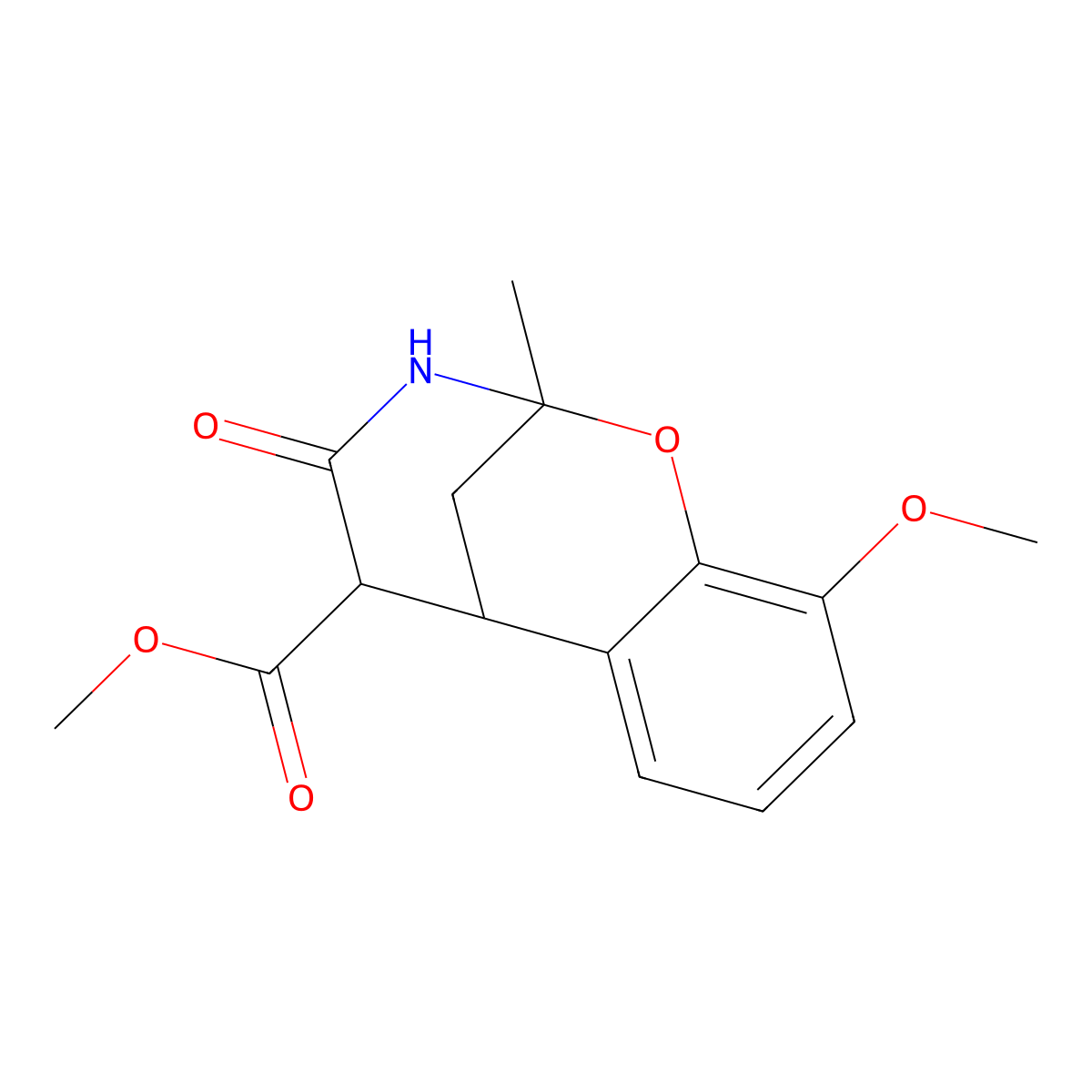 methyl 10-methoxy-2-methyl-4-oxo-3,4,5,6-tetrahydro-2H-2,6-methano-1,3-benzoxazocine-5-carboxylate molecular structure, CAS 354158-59-1