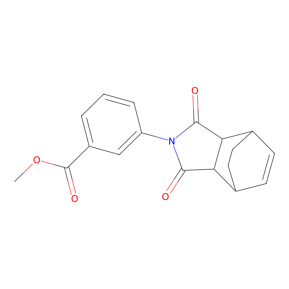 methyl 3-(1,3-dioxo-1,3,3a,4,7,7a-hexahydro-2H-4,7-ethanoisoindol-2-yl)benzoate molecular structure, CAS 354158-70-6