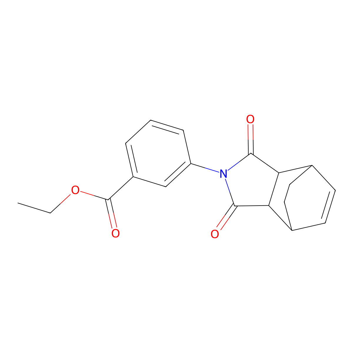 ethyl 3-(1,3-dioxo-1,3,3a,4,7,7a-hexahydro-2H-4,7-ethanoisoindol-2-yl)benzoate molecular structure, CAS 354158-75-1