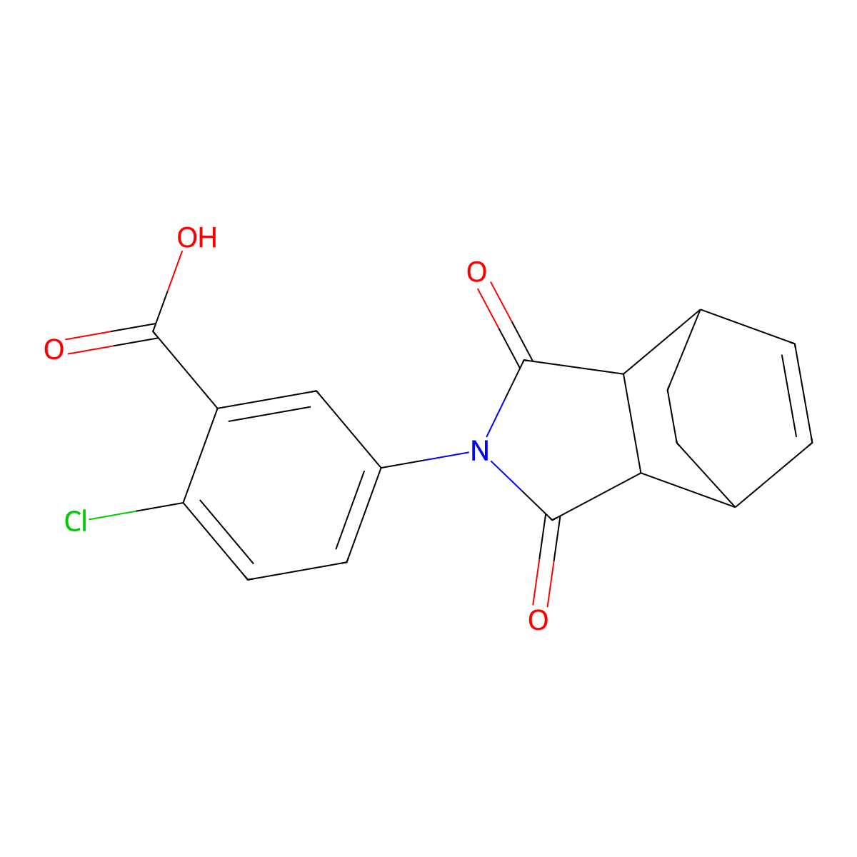 2-chloro-5-(1,3-dioxo-1,3,3a,4,7,7a-hexahydro-2H-4,7-ethanoisoindol-2-yl)benzoic acid molecular structure, CAS 354158-91-1