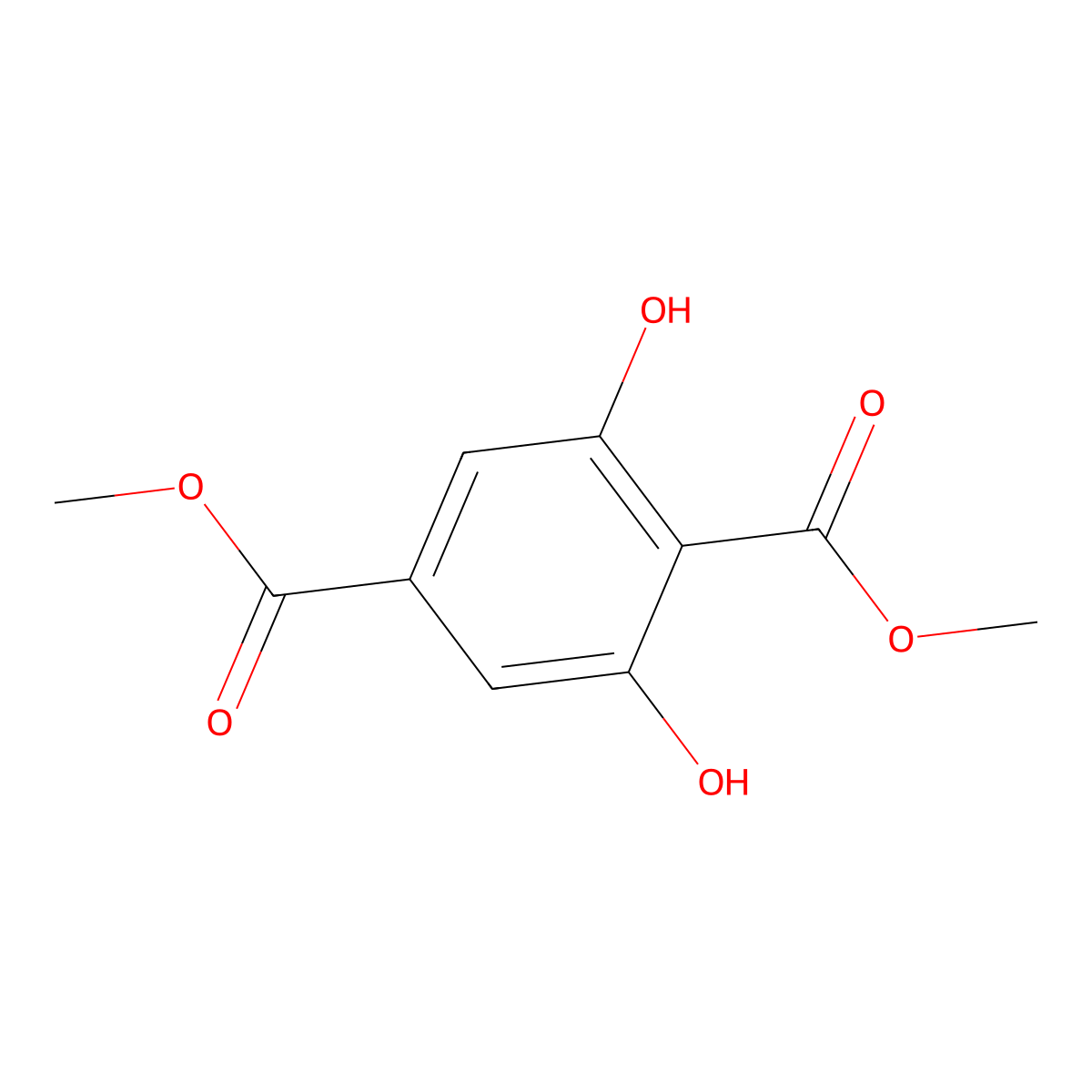 Dimethyl 2,6-dihydroxybenzene-1,4-dicarboxylate molecular structure, CAS 35416-55-8