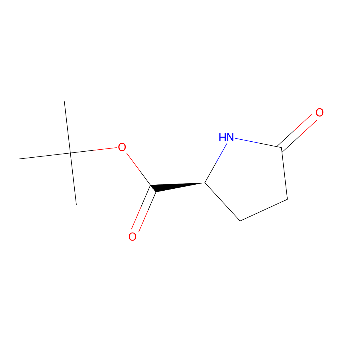 tert-Butyl 5-oxo-L-prolinate molecular structure, CAS 35418-16-7