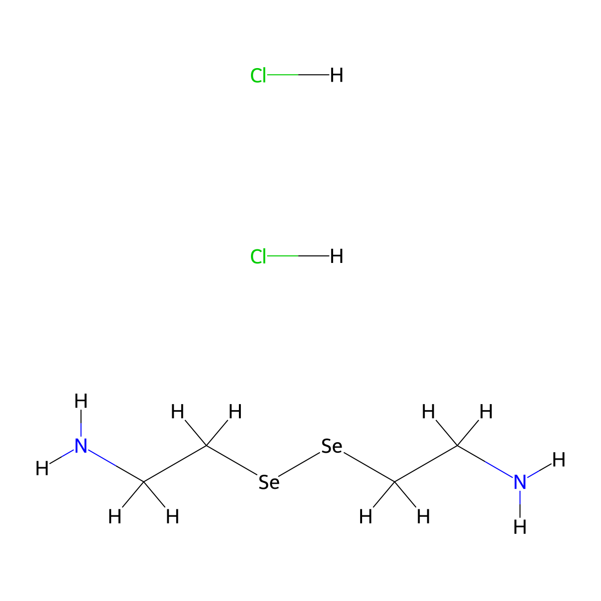 2,2'-Diselanediyldiethanamine dihydrochloride molecular structure, CAS 3542-13-0