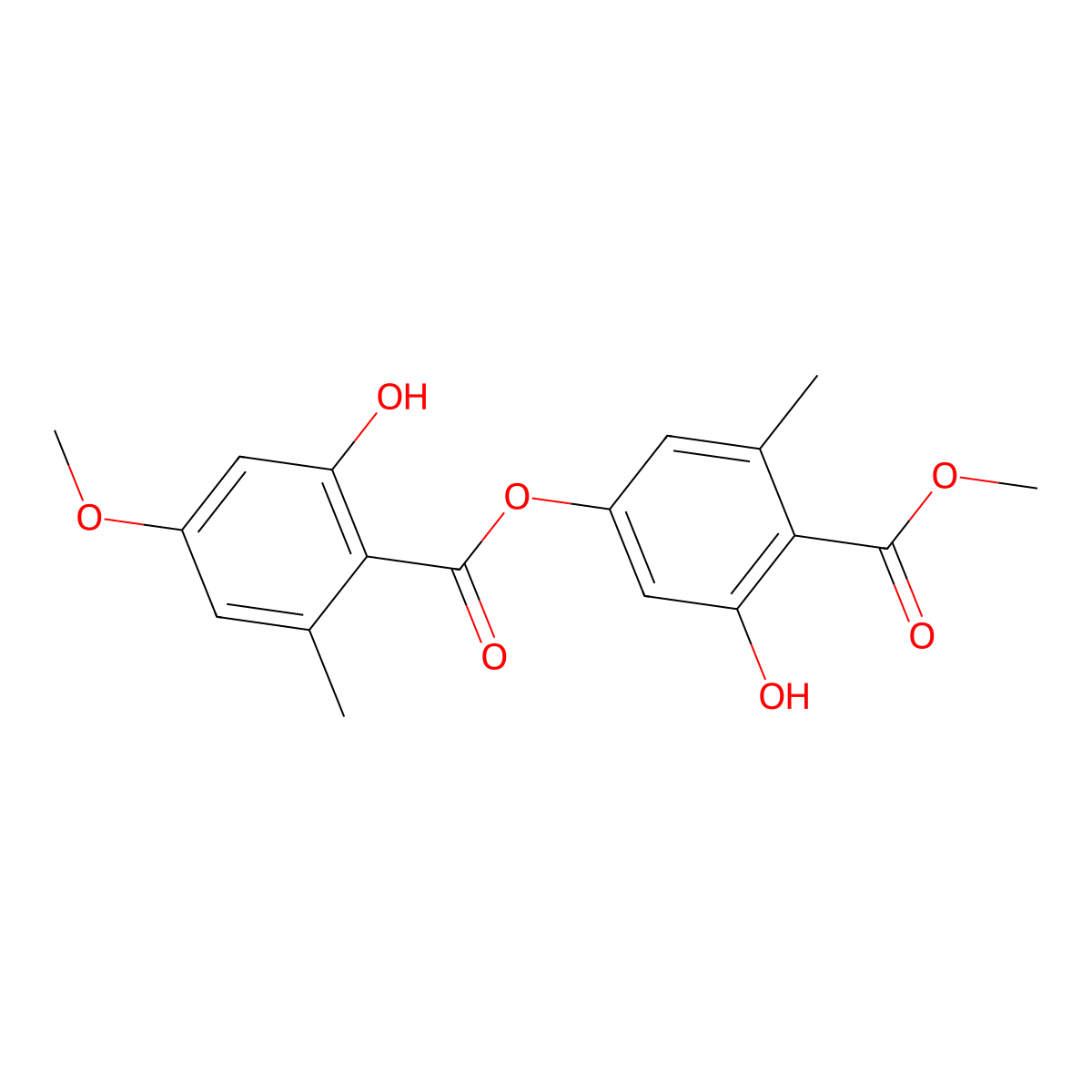 Methyl evernate molecular structure, CAS 3542-22-1