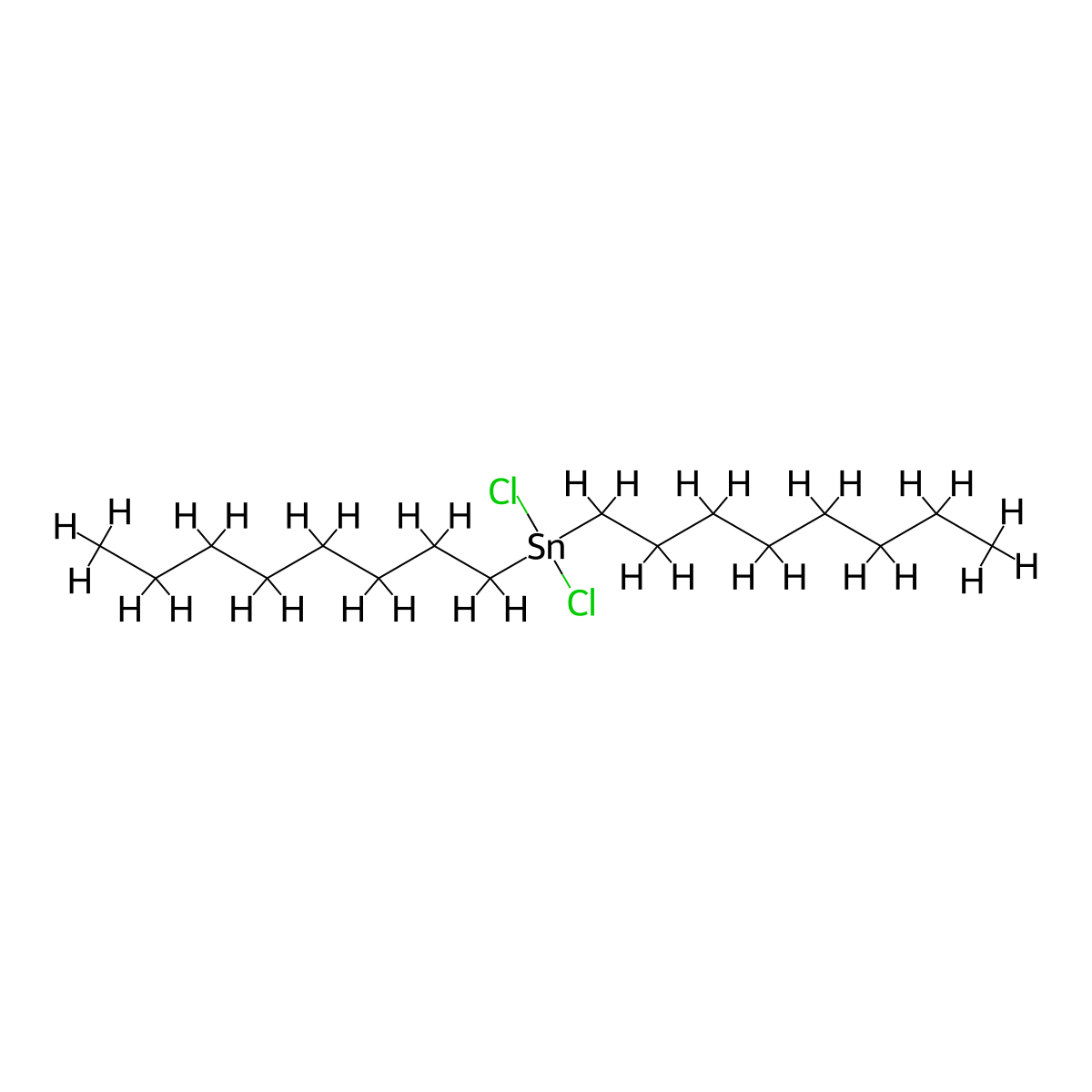 Dioctyltin dichloride molecular structure, CAS 3542-36-7