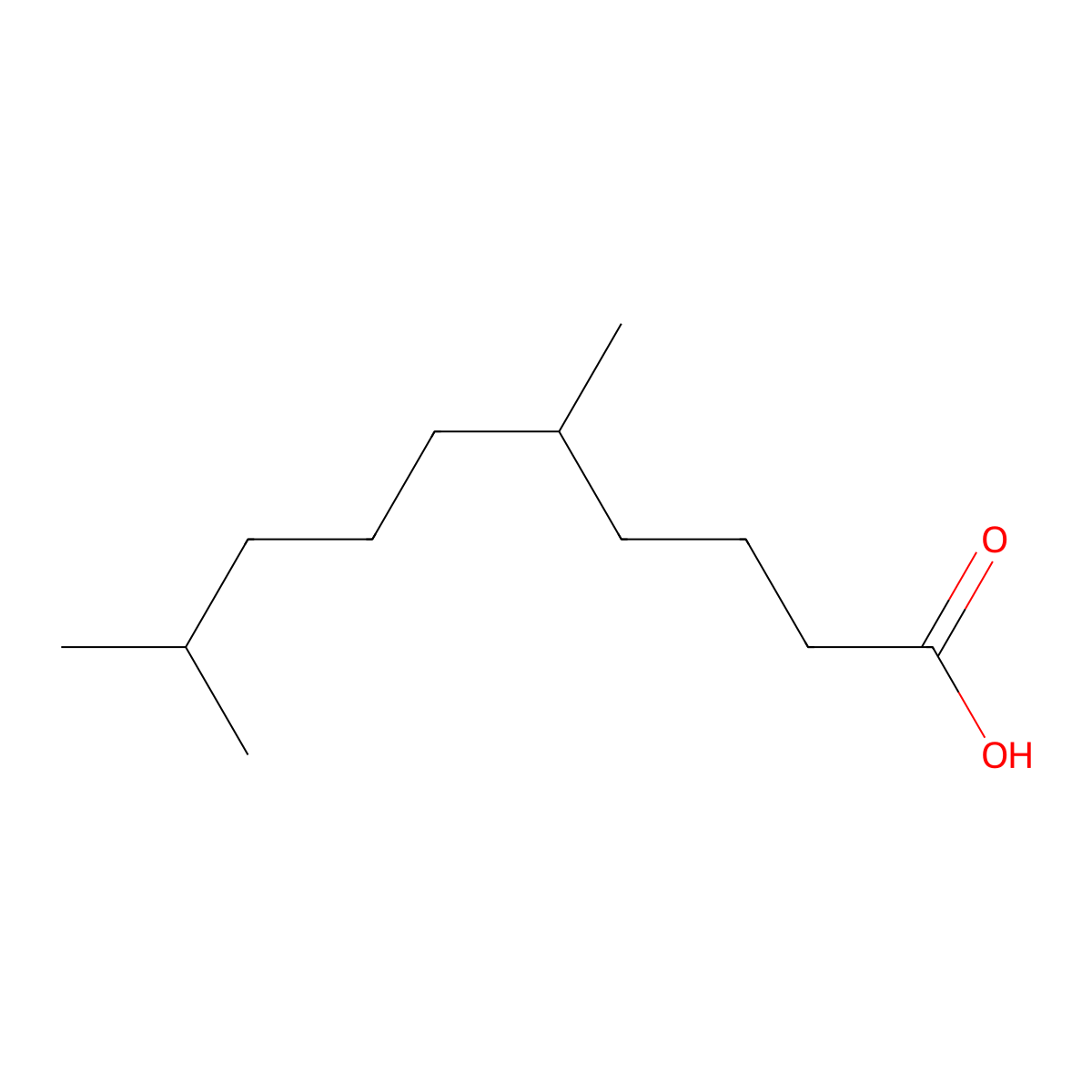 5,9-Dimethyldecanoic acid molecular structure, CAS 35430-59-2