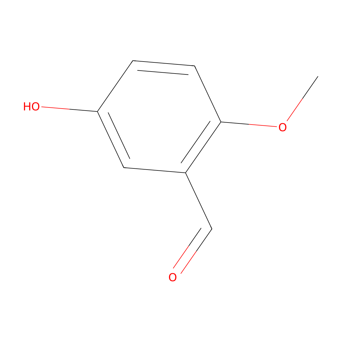 5-Hydroxy-2-Methoxybenzaldehyde molecular structure, CAS 35431-26-6