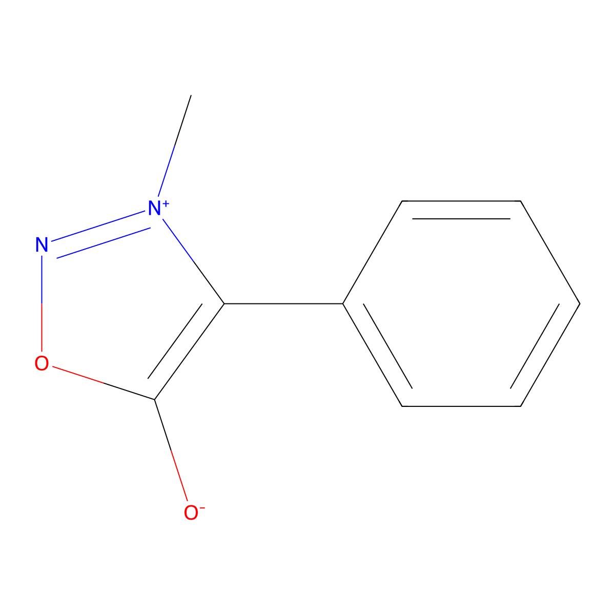 3-Methyl-4-phenyl-1,2,3-oxadiazol-3-ium-5-olate molecular structure, CAS 35431-71-1