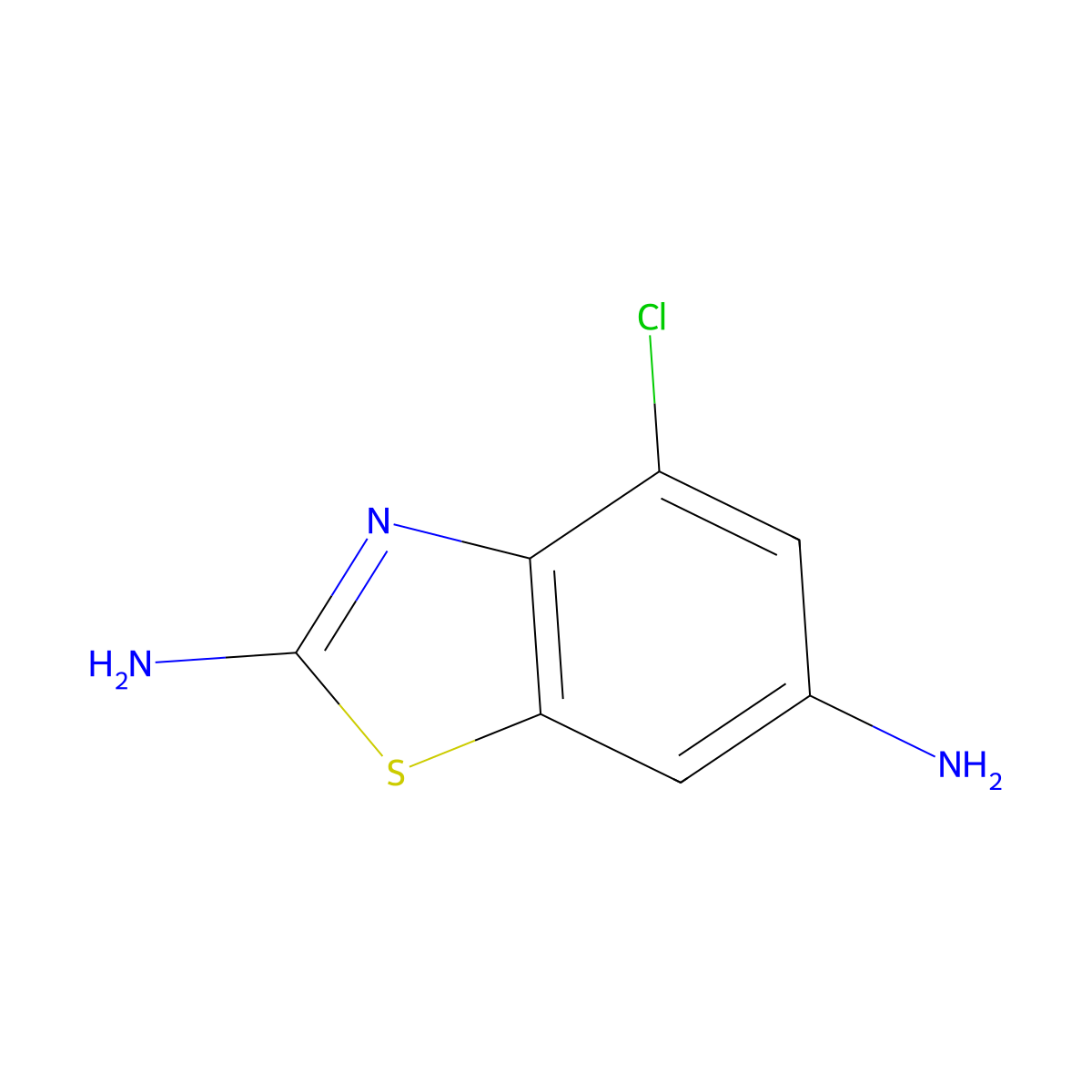 4-Chloro-1,3-benzothiazole-2,6-diamine molecular structure, CAS 35435-50-8