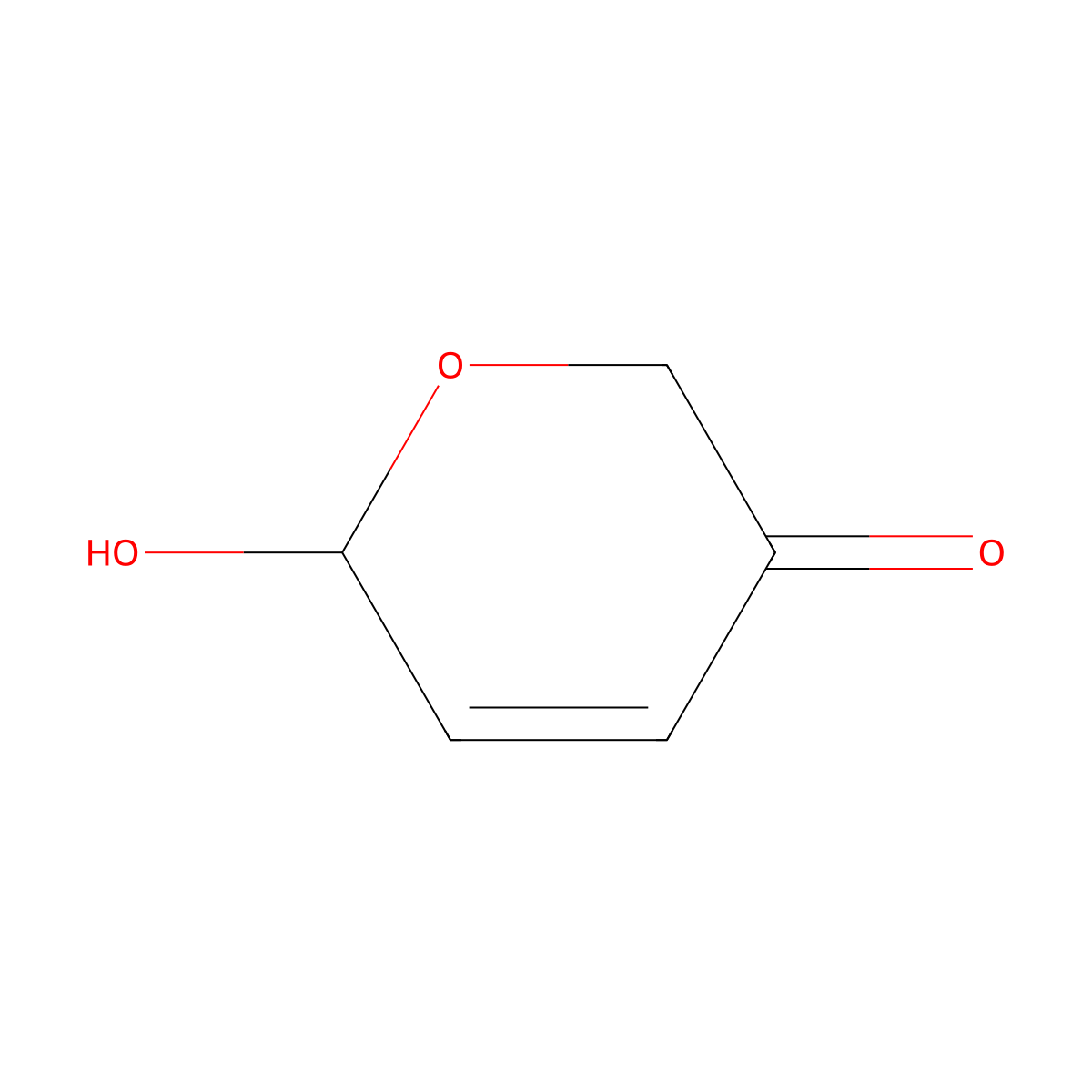 6-hydroxy-2H-pyran-3(6H)-one molecular structure, CAS 35436-57-8
