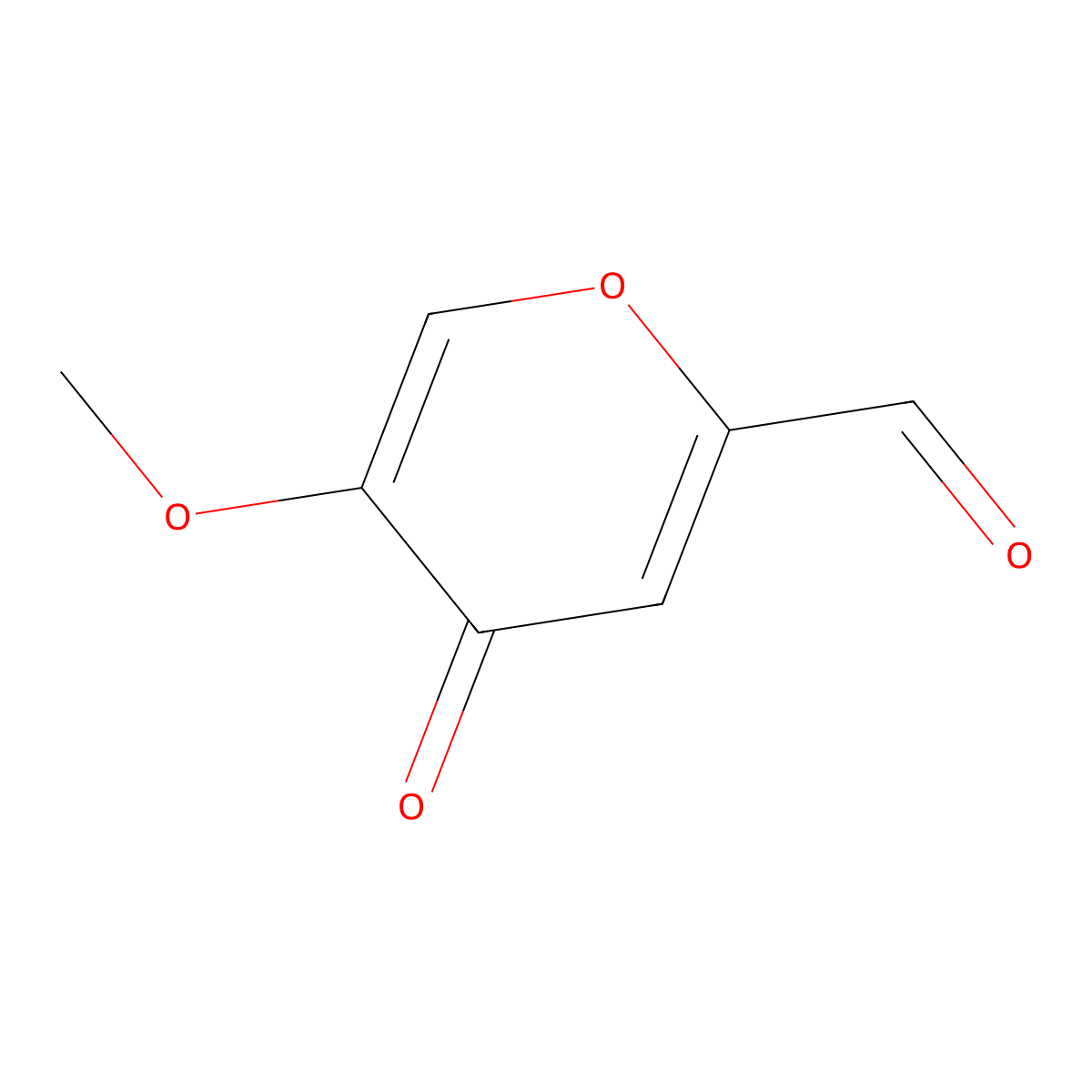 5-Methoxy-4-oxo-4H-pyran-2-carboxaldehyde molecular structure, CAS 35438-43-8