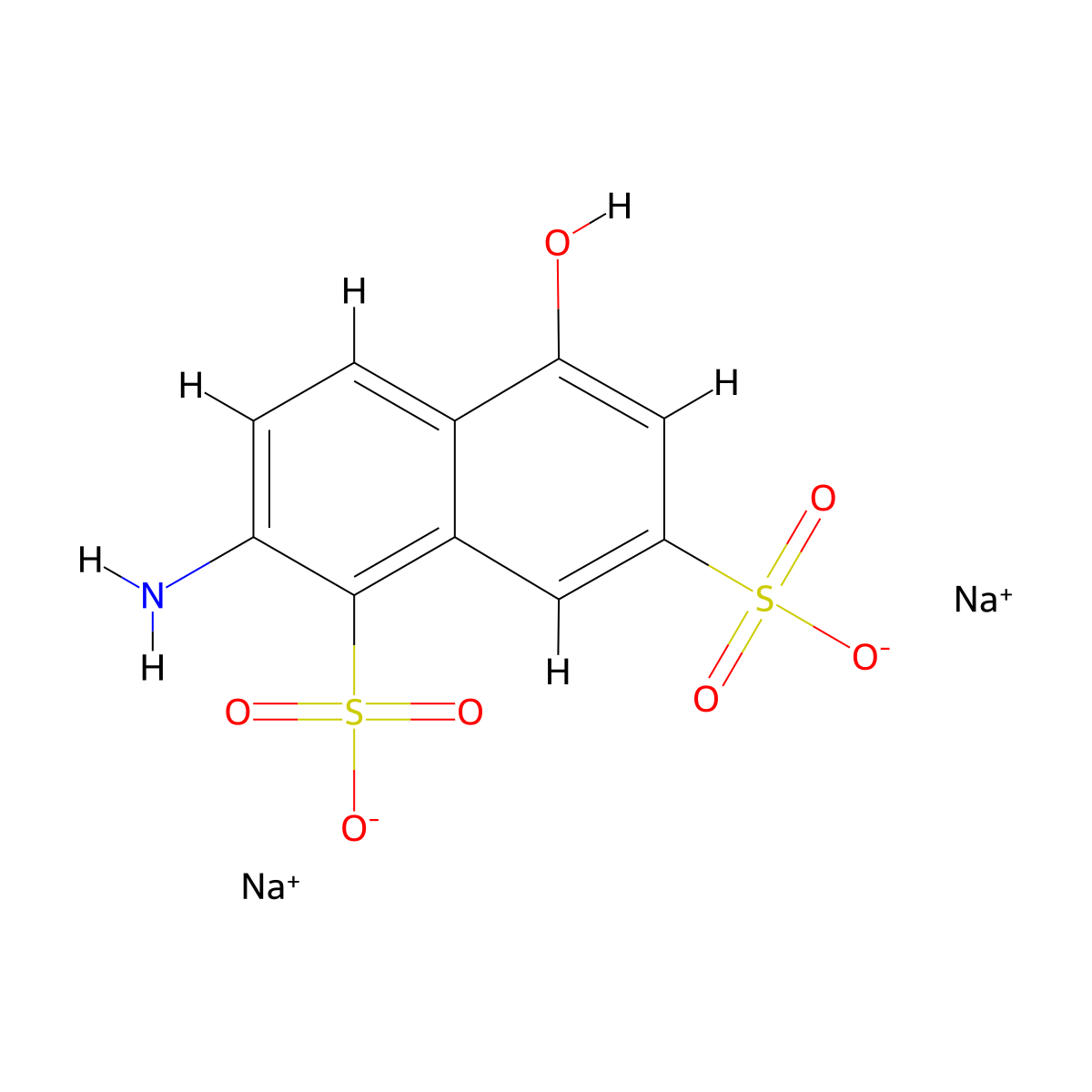 Disodium 2-amino-5-hydroxynaphthalene-1,7-disulphonate molecular structure, CAS 35439-70-4