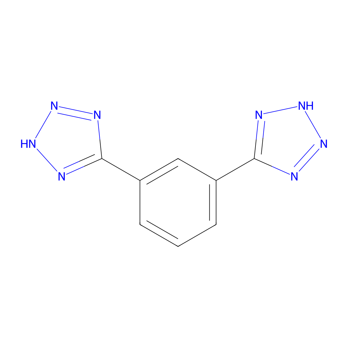 5,5'-(1,3-Phenylene)bis(1H-1,2,3,4-tetrazole) molecular structure, CAS 3544-13-6