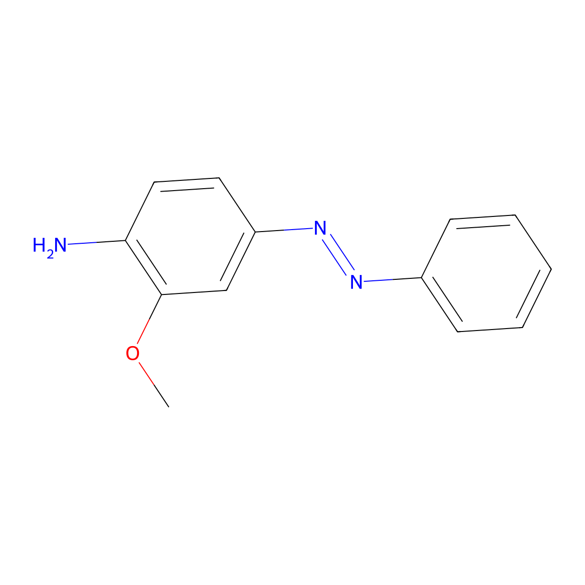 3-Methoxy-4-aminoazobenzene molecular structure, CAS 3544-23-8