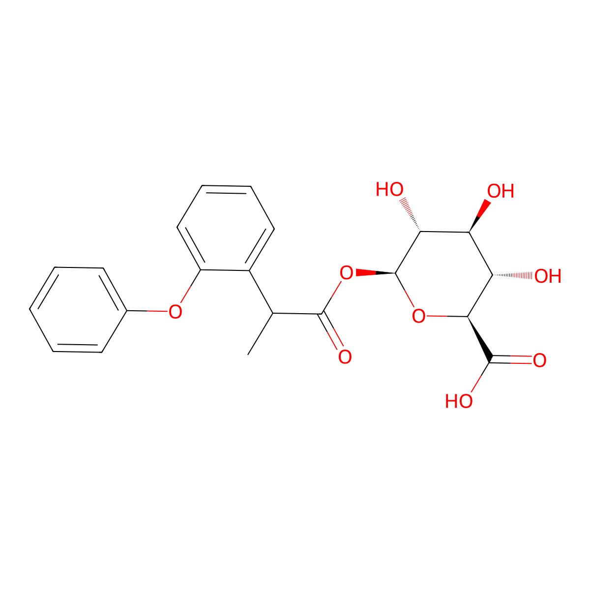 Fenoprofen acyl-beta-D-glucuronide molecular structure, CAS 35440-36-9