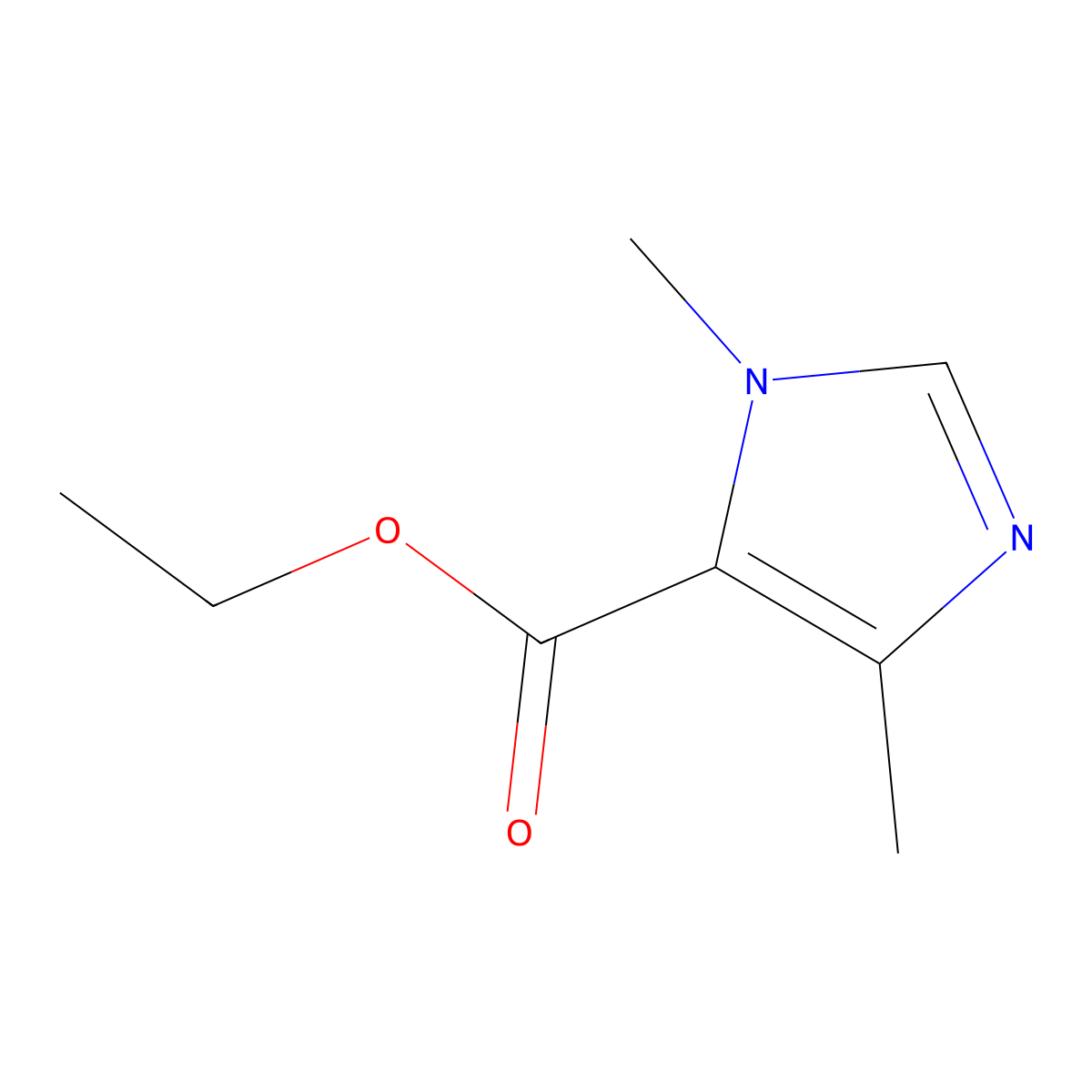 Ethyl 1,4-dimethyl-1H-imidazole-5-carboxylate molecular structure, CAS 35445-32-0