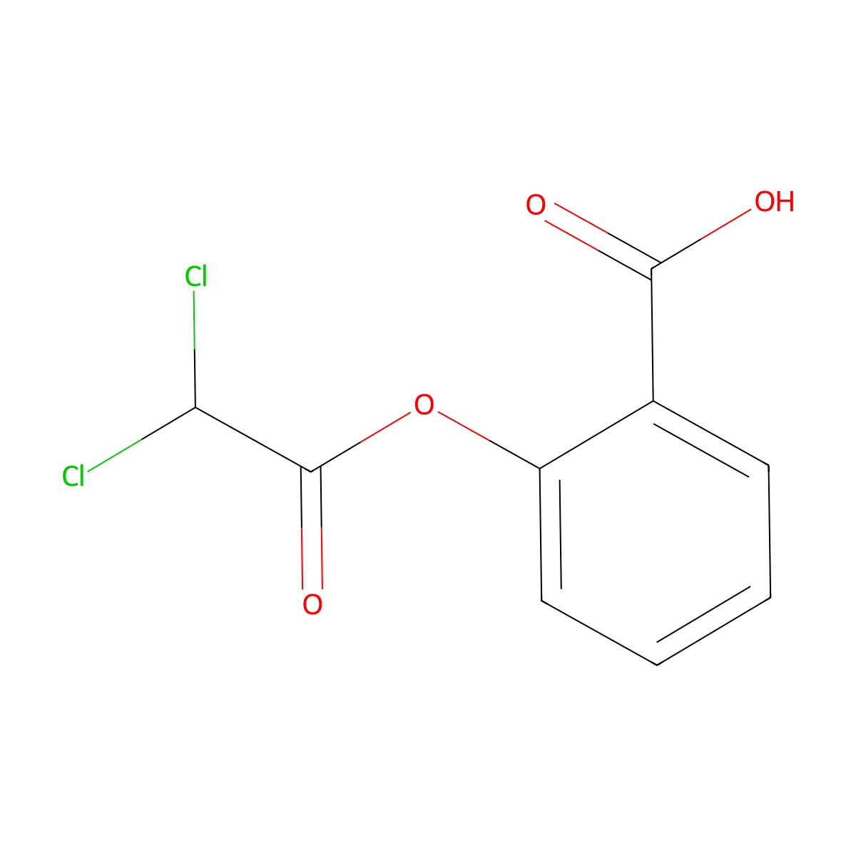 Salicylic acid, dichloroacetate molecular structure, CAS 3545-41-3