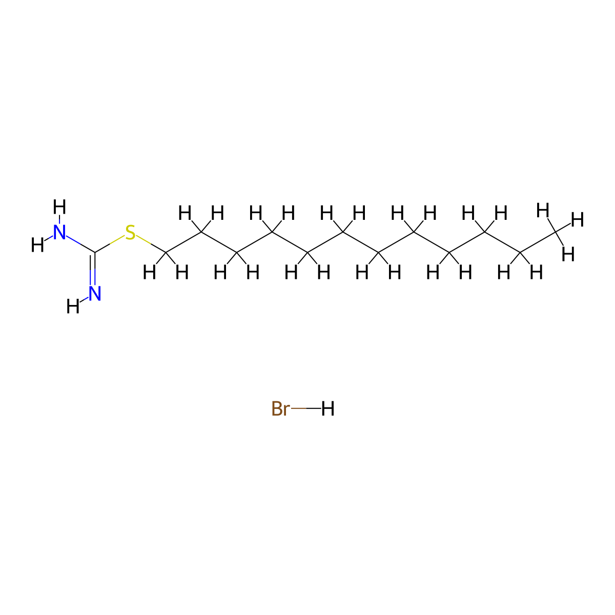 (Dodecylsulfanyl)methanimidamide hydrobromide molecular structure, CAS 3545-42-4