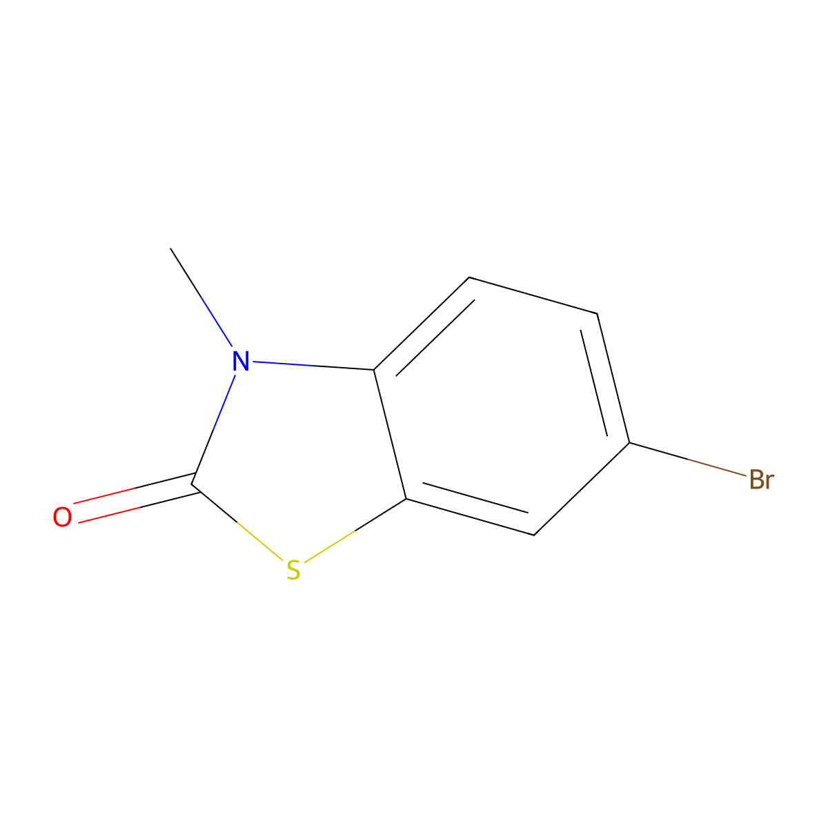 6-Bromo-3-methylbenzo[d]thiazol-2(3H)-one molecular structure, CAS 35452-55-2