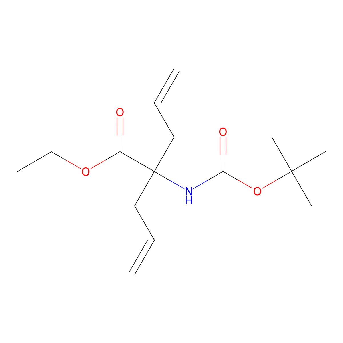 Ethyl 2-{[(tert-butoxy)carbonyl]amino}-2-(prop-2-en-1-yl)pent-4-enoate molecular structure, CAS 354526-80-0